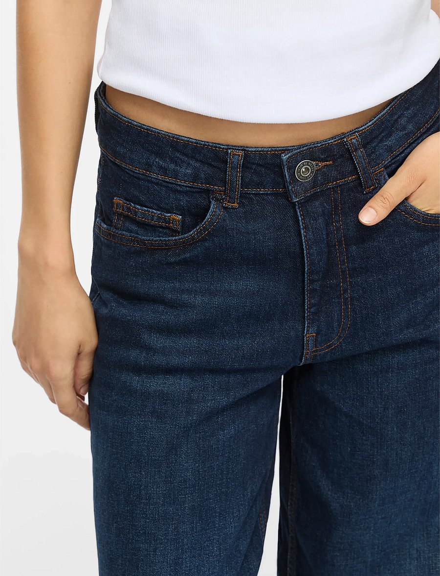 NOISY MAY - NMKENZIE MW WIDE JEANS AZ496DB NOOS - wide leg jeans - dark blue denim - 5