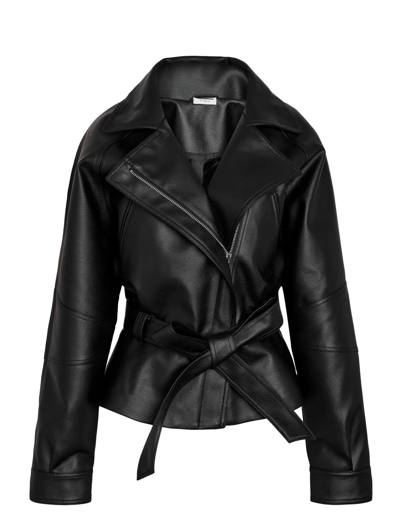 NOISY MAY NMPAULA WAISTED PU JACKET /TNT9 - Jakker & Frakker - BLACK / black