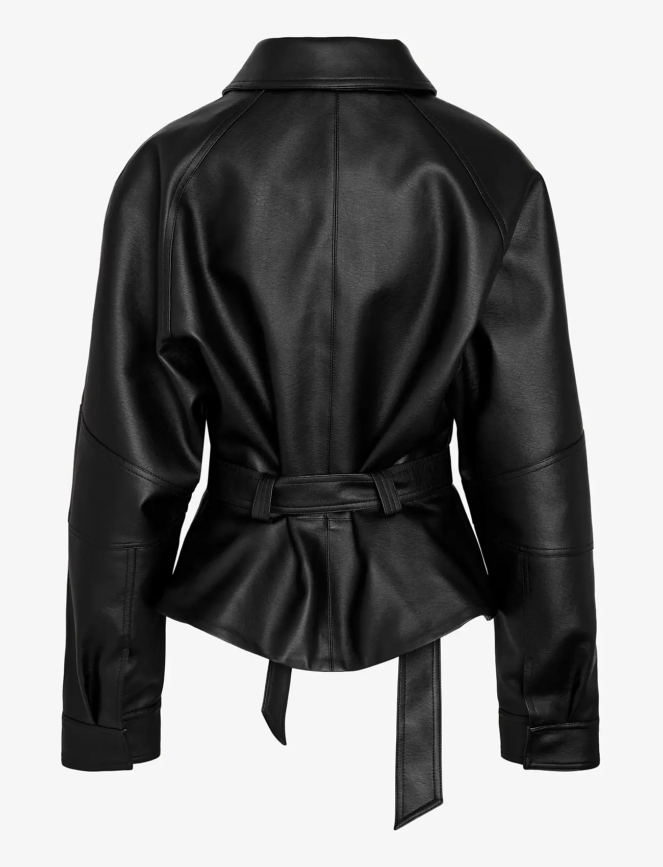NOISY MAY - NMPAULA WAISTED PU JACKET /TNT9 - spring jackets - black - 1
