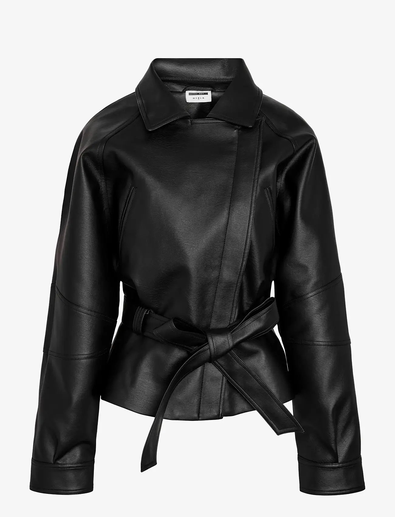 NOISY MAY - NMPAULA WAISTED PU JACKET /TNT9 - spring jackets - black - 2