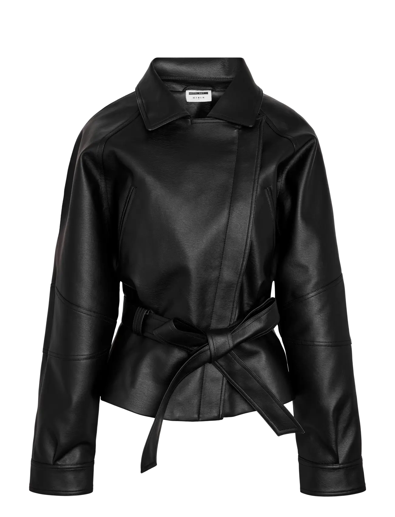 NOISY MAY - NMPAULA WAISTED PU JACKET /TNT9 - black - 2