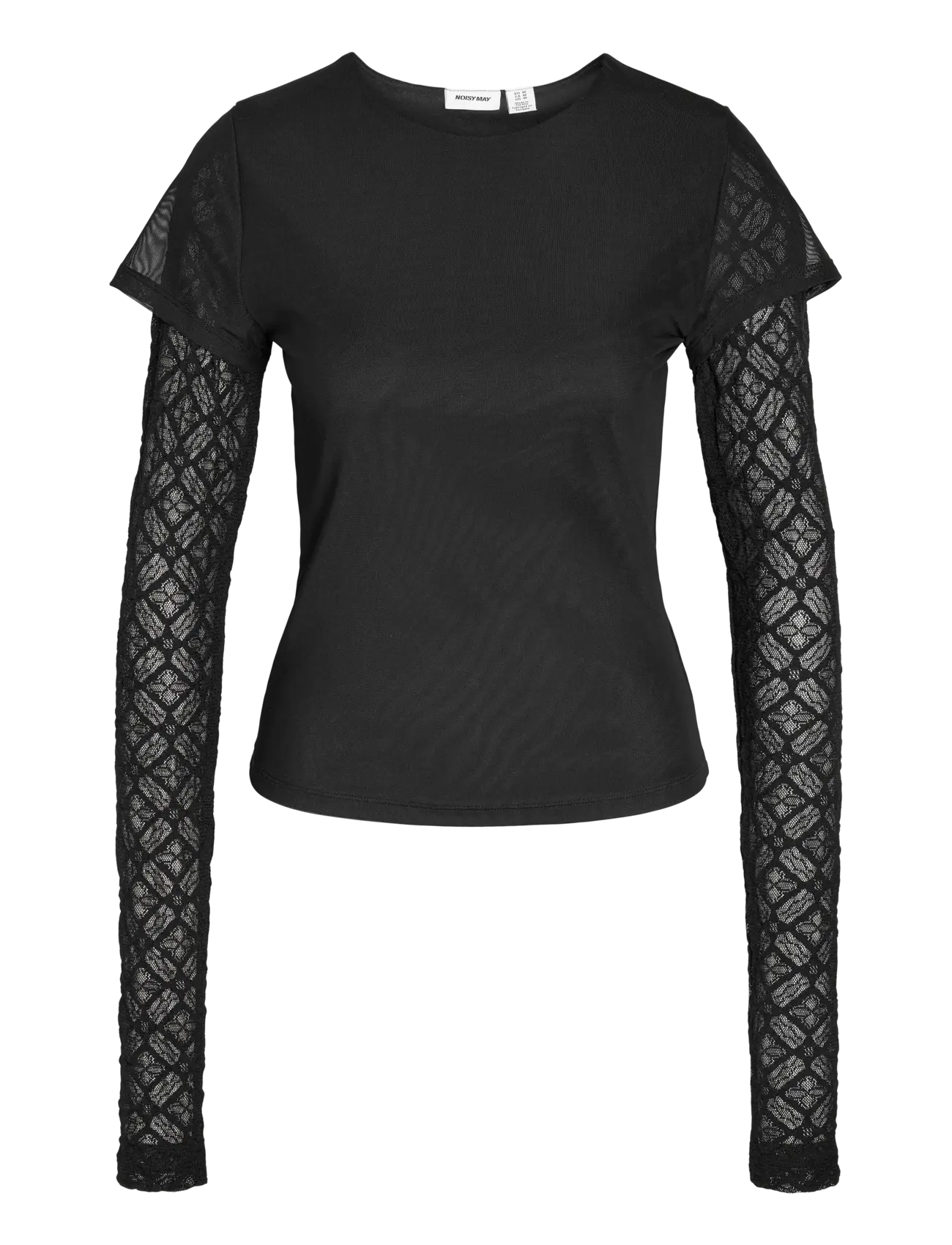 NOISY MAY - NMMERCY L/S DOUBLE LAYER TOP JRS - pikkade varrukatega topid - black - 1