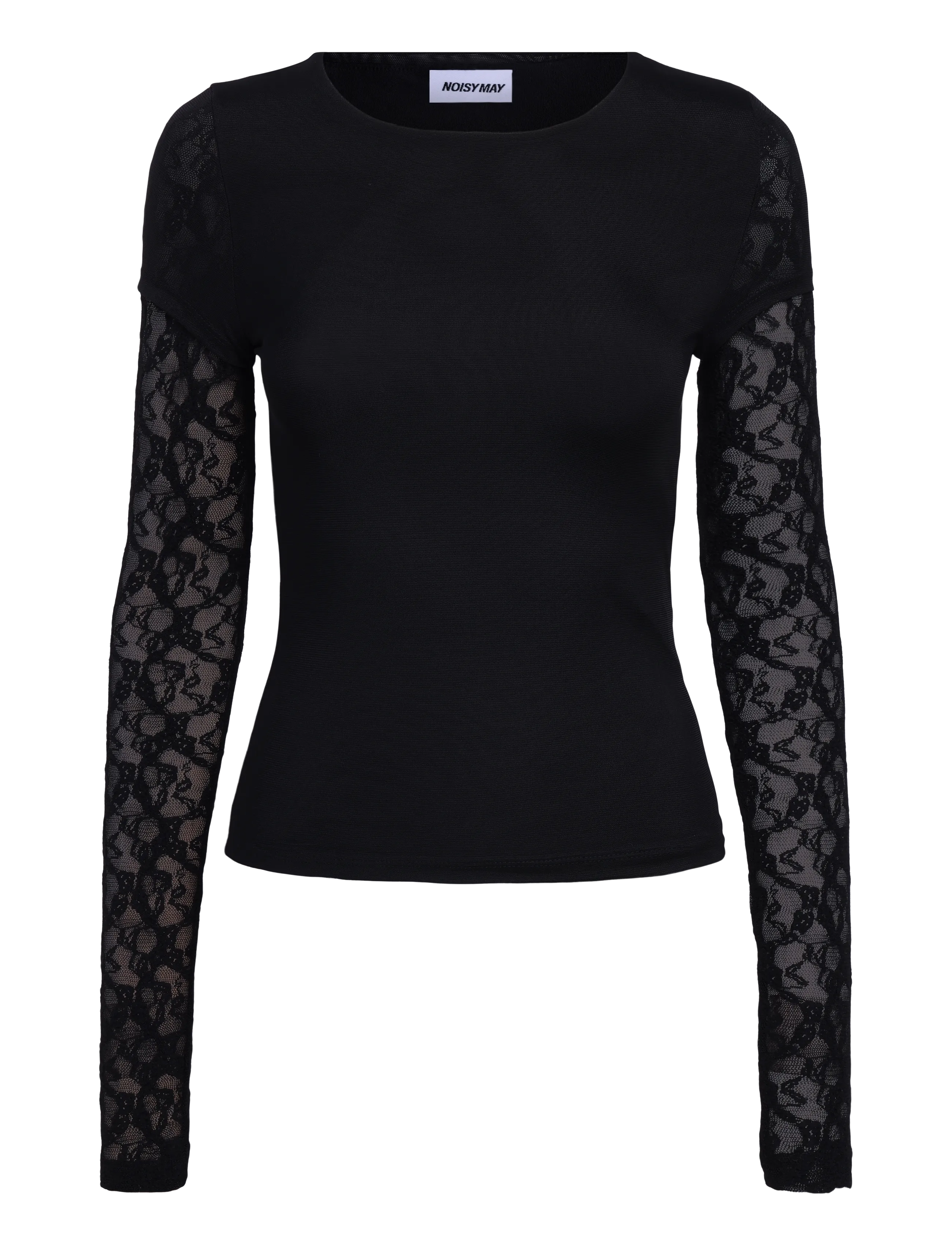 NOISY MAY NMMERCY L/S DOUBLE LAYER TOP JRS - Kläder - BLACK / black