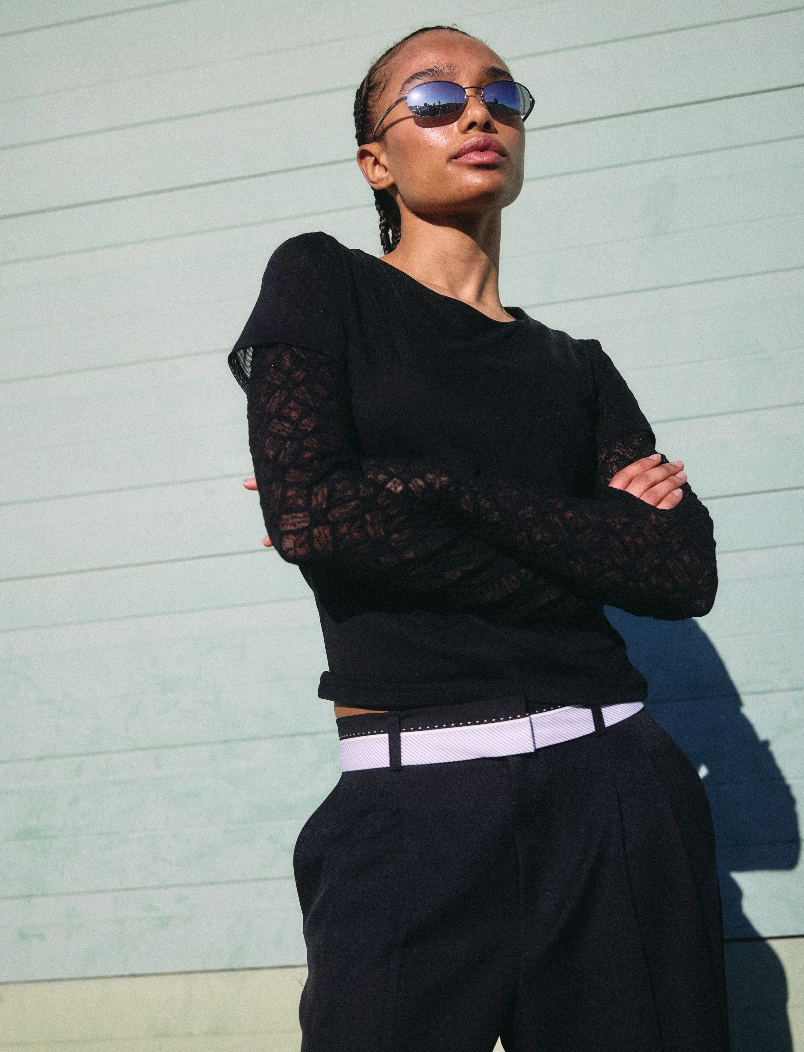 NOISY MAY - NMMERCY L/S DOUBLE LAYER TOP JRS - pikkade varrukatega topid - black - 2