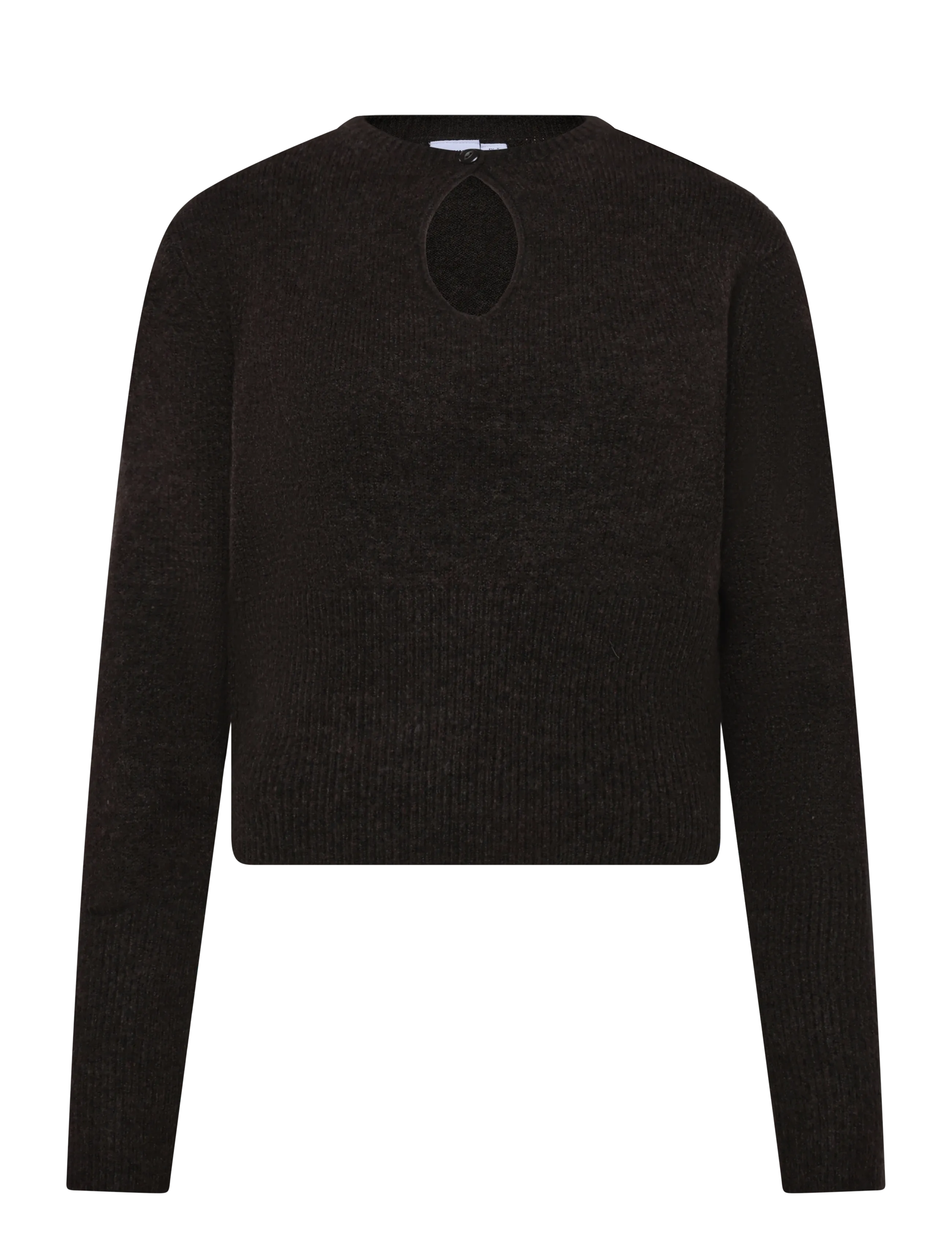 NOISY MAY NMSLOAN L/S O-NECK KEYHOLE KNIT - Džemprid - CHOCOLATE BROWN / brown