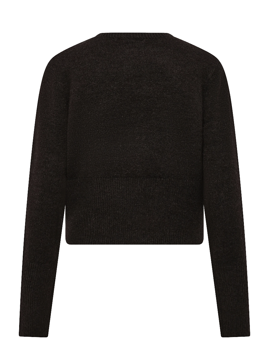 NOISY MAY - NMSLOAN L/S O-NECK KEYHOLE KNIT - pullover - chocolate brown - 2