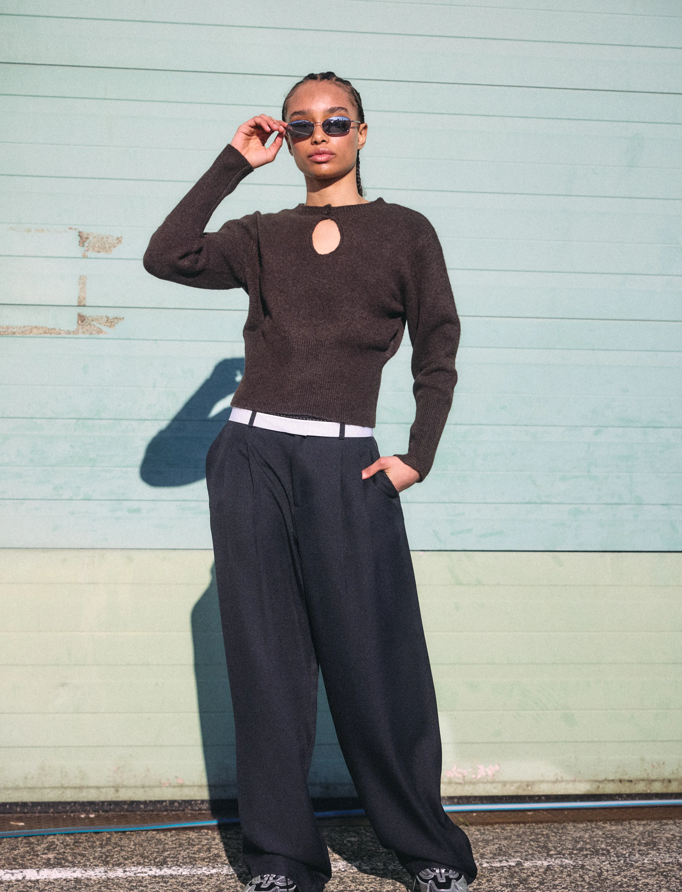 Nmsloan L/S O-Neck Keyhole Knit