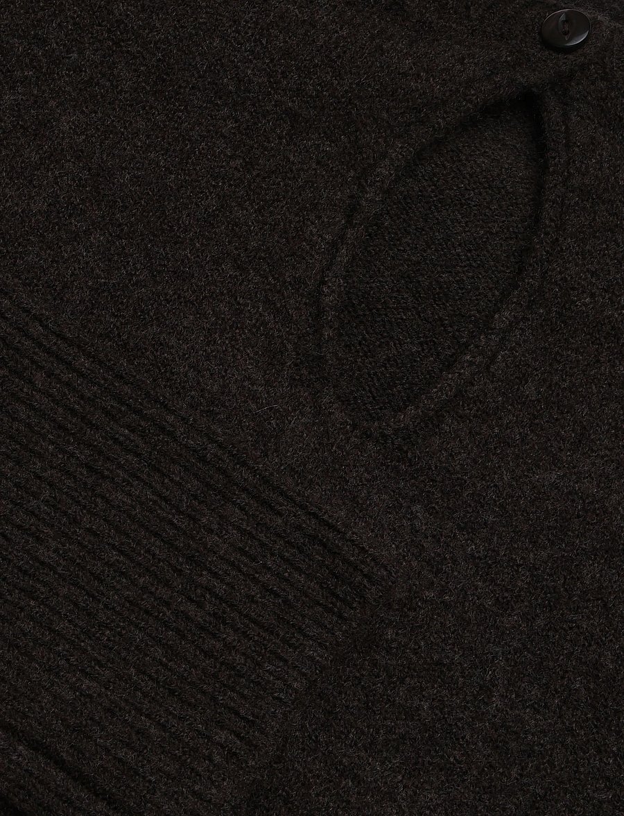 NOISY MAY - NMSLOAN L/S O-NECK KEYHOLE KNIT - pullover - chocolate brown - 5