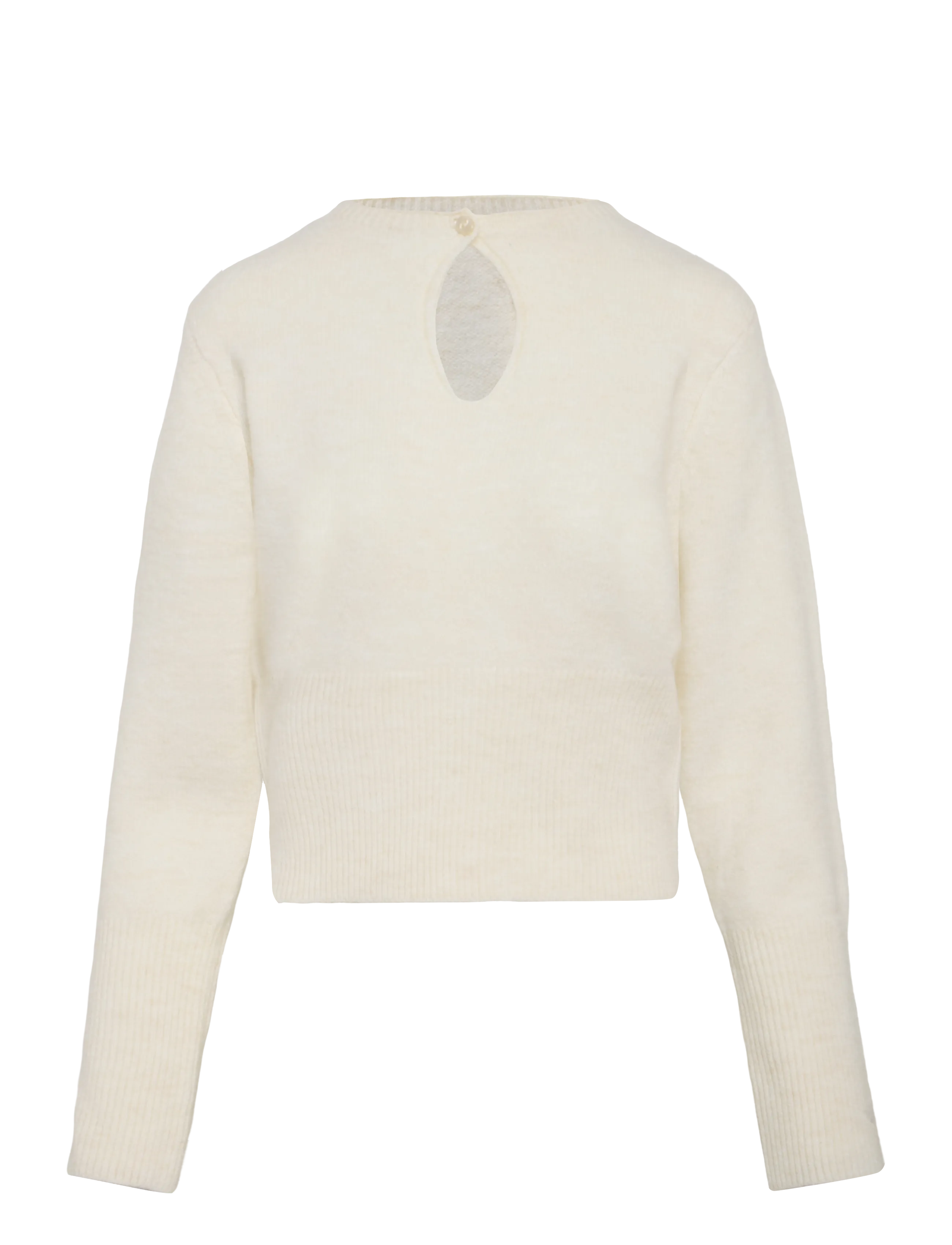 NOISY MAY - NMSLOAN L/S O-NECK KEYHOLE KNIT - kampsunid - eggnog - 1
