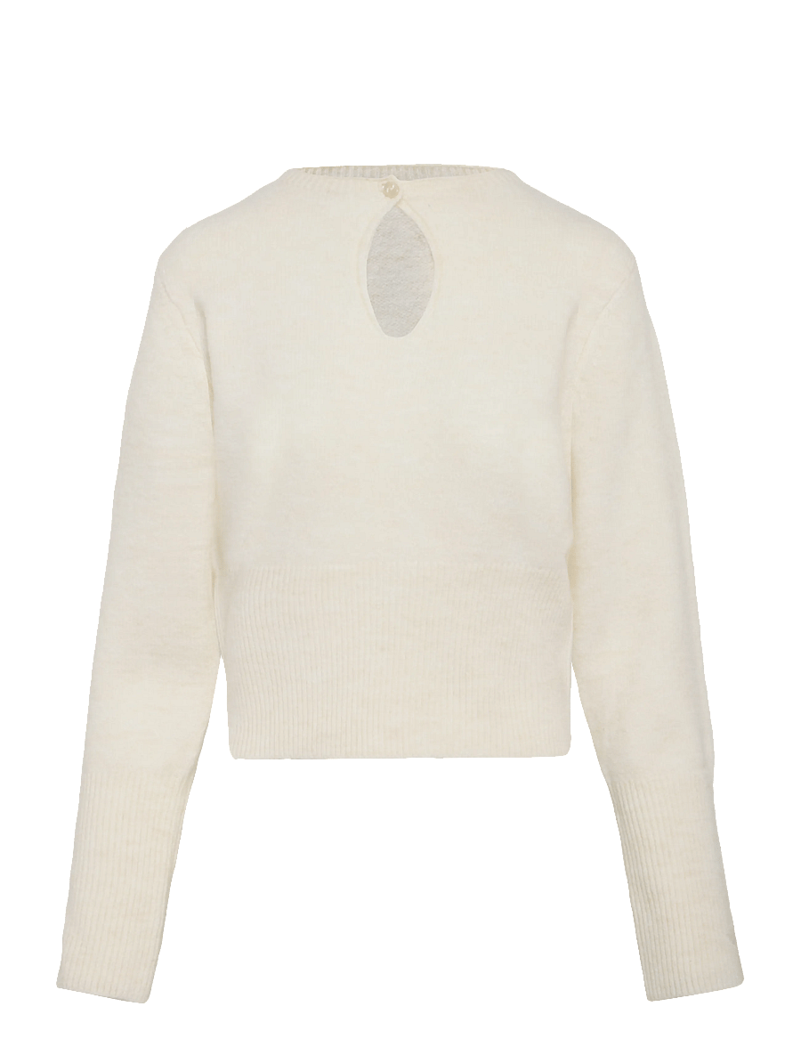 NOISY MAY - NMSLOAN L/S O-NECK KEYHOLE KNIT - kampsunid - eggnog - 1