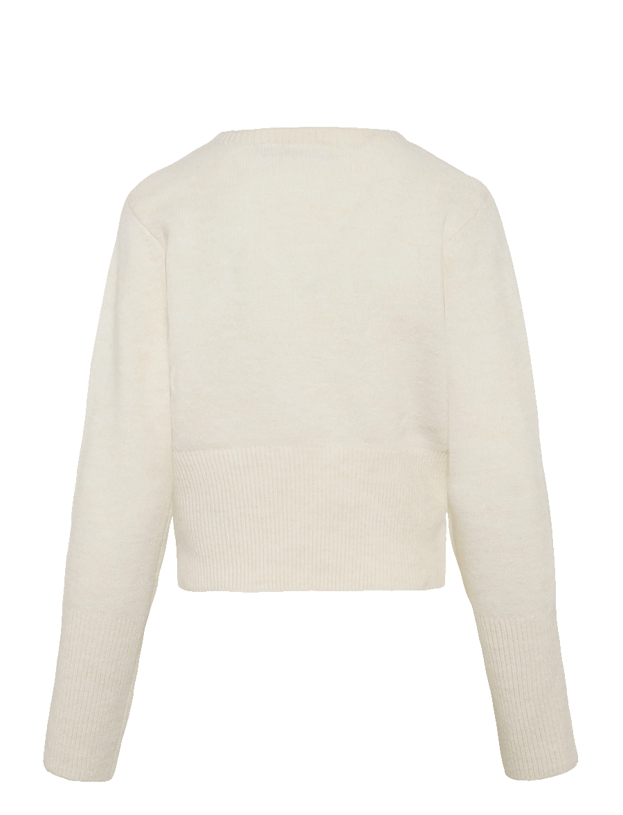 NOISY MAY - NMSLOAN L/S O-NECK KEYHOLE KNIT - kampsunid - eggnog - 2