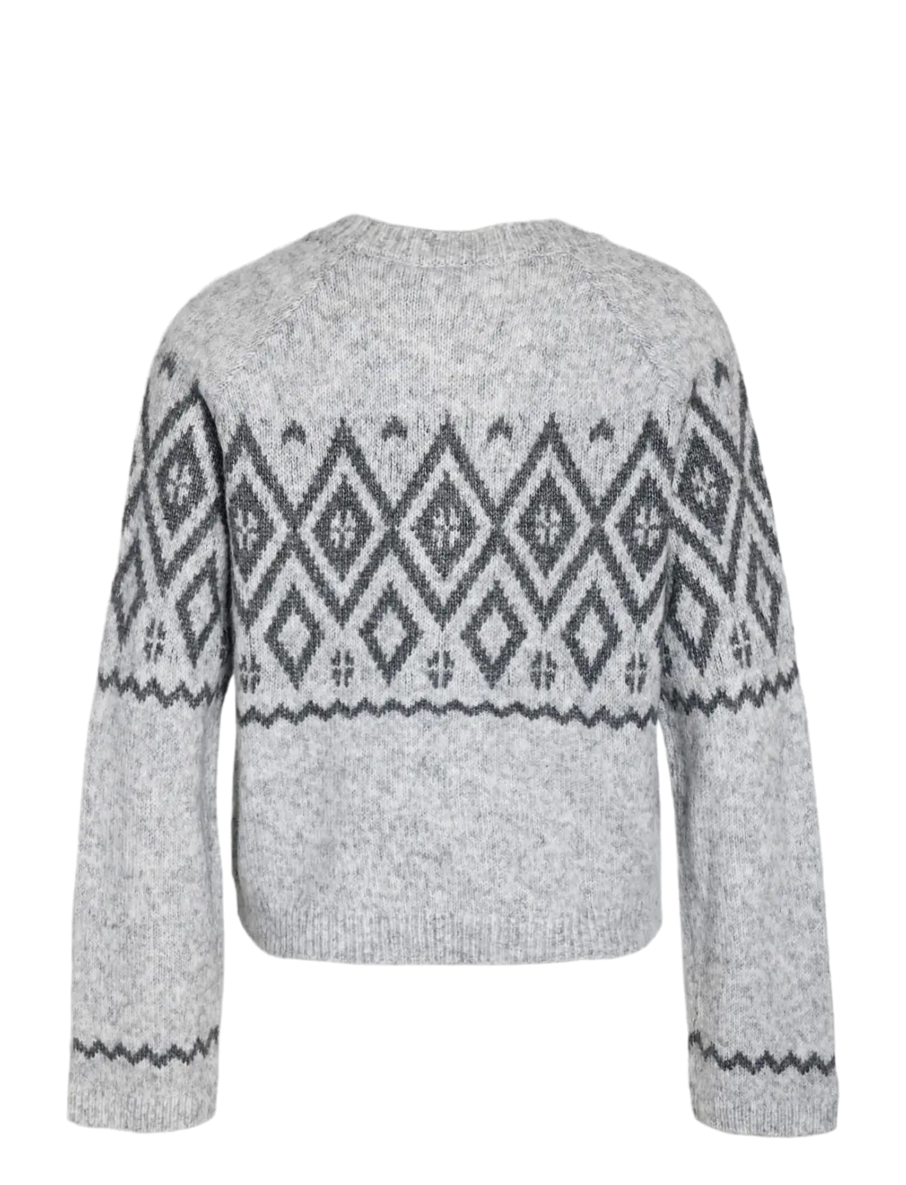 NOISY MAY - NMHILDA L/S O-NECK FAIRISLE CARDIGAN - light grey melange - 2