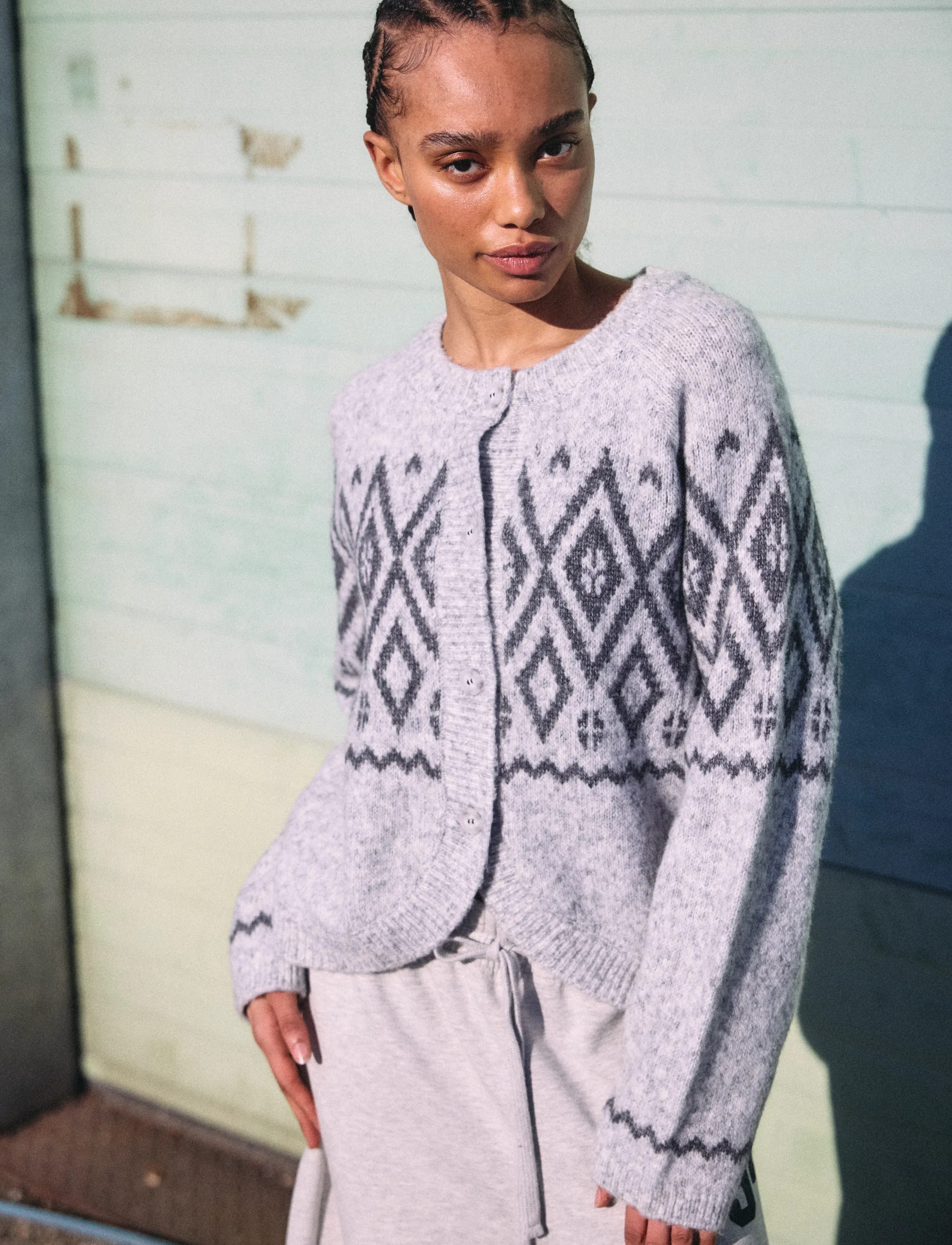 NOISY MAY Nmhilda L/S O-Neck Fairisle Cardigan dam – bild 3