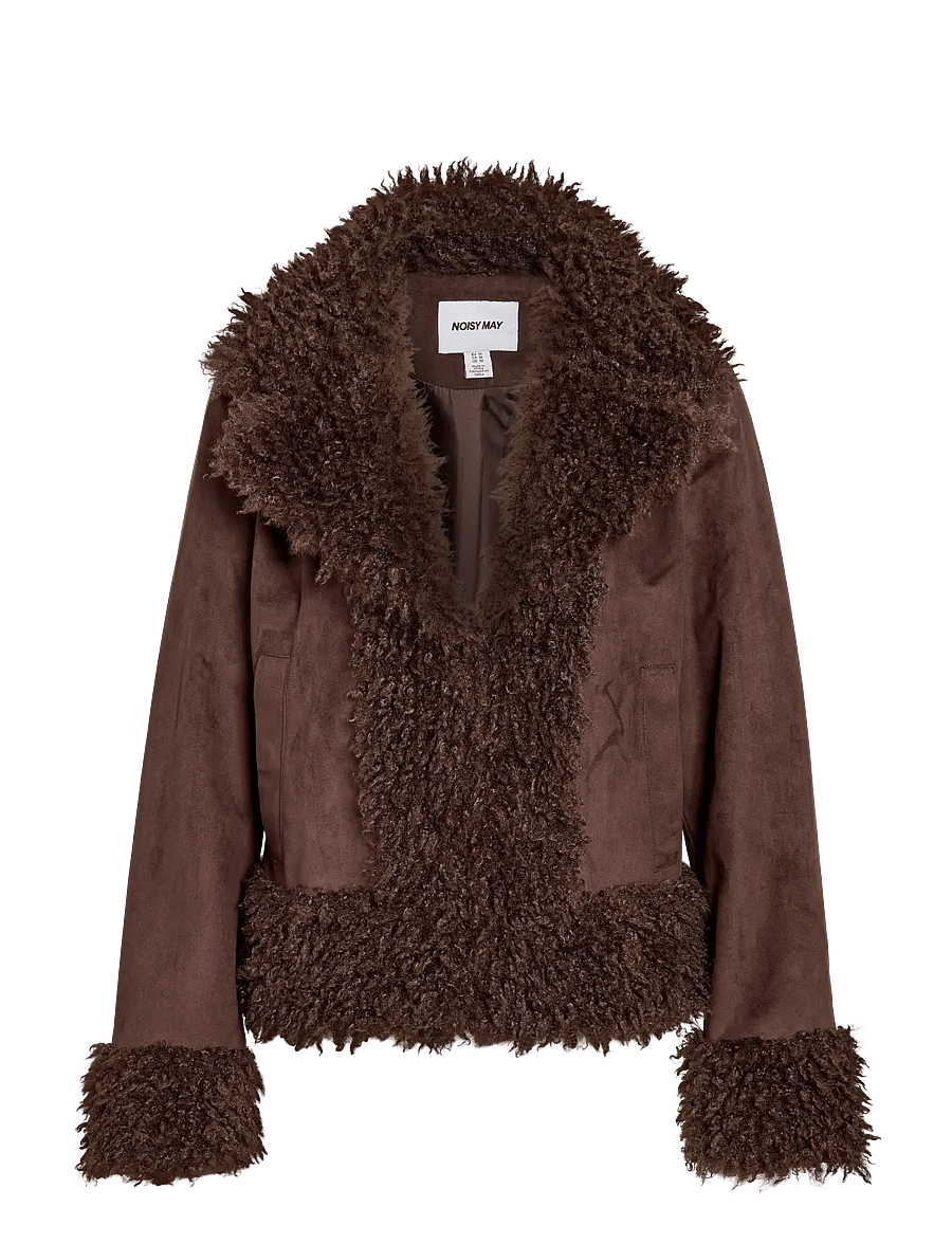 NOISY MAY - NMANNIE PENNY LANE JACKET - fuskpäls - demitasse - 1