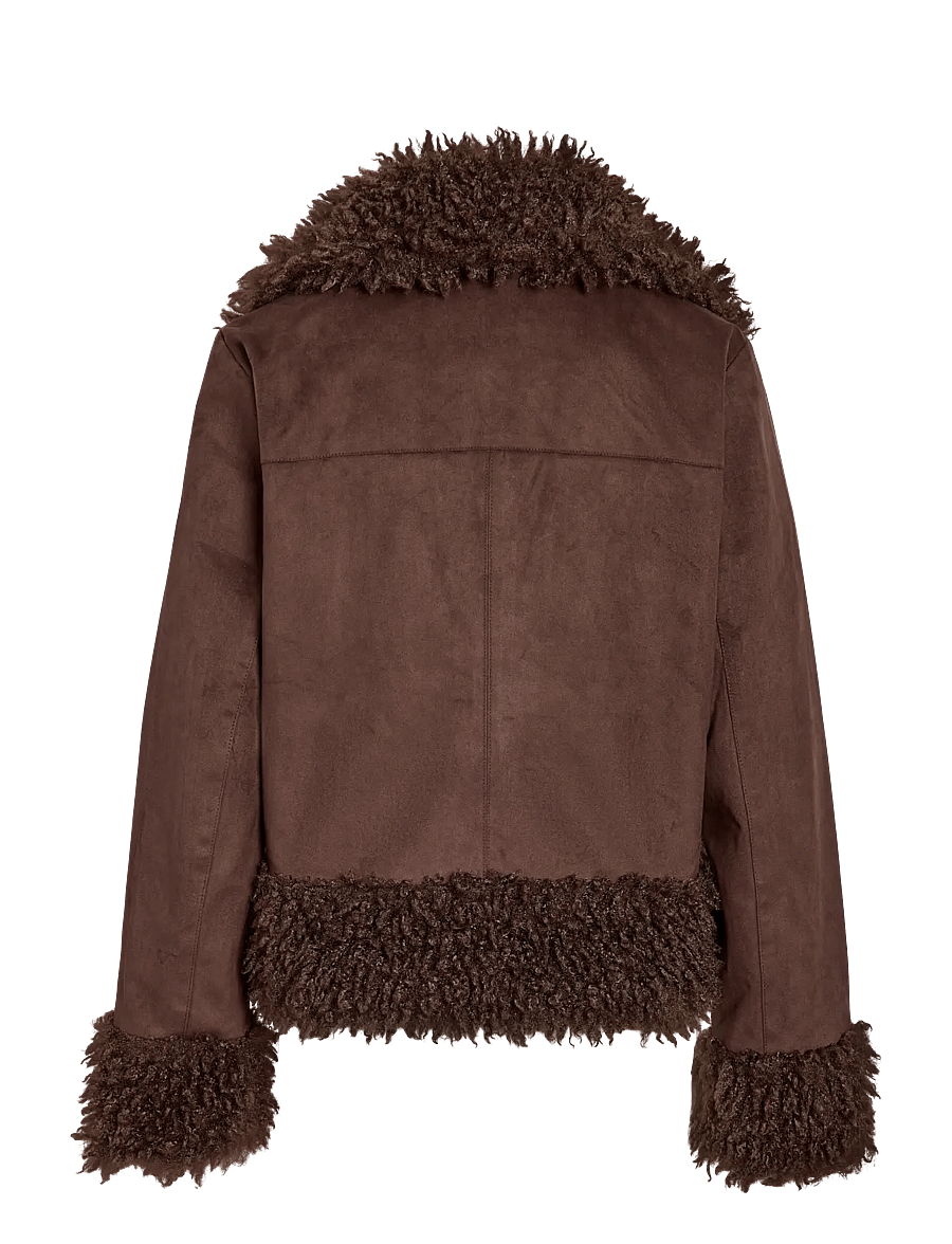 NOISY MAY - NMANNIE PENNY LANE JACKET - fuskpäls - demitasse - 2