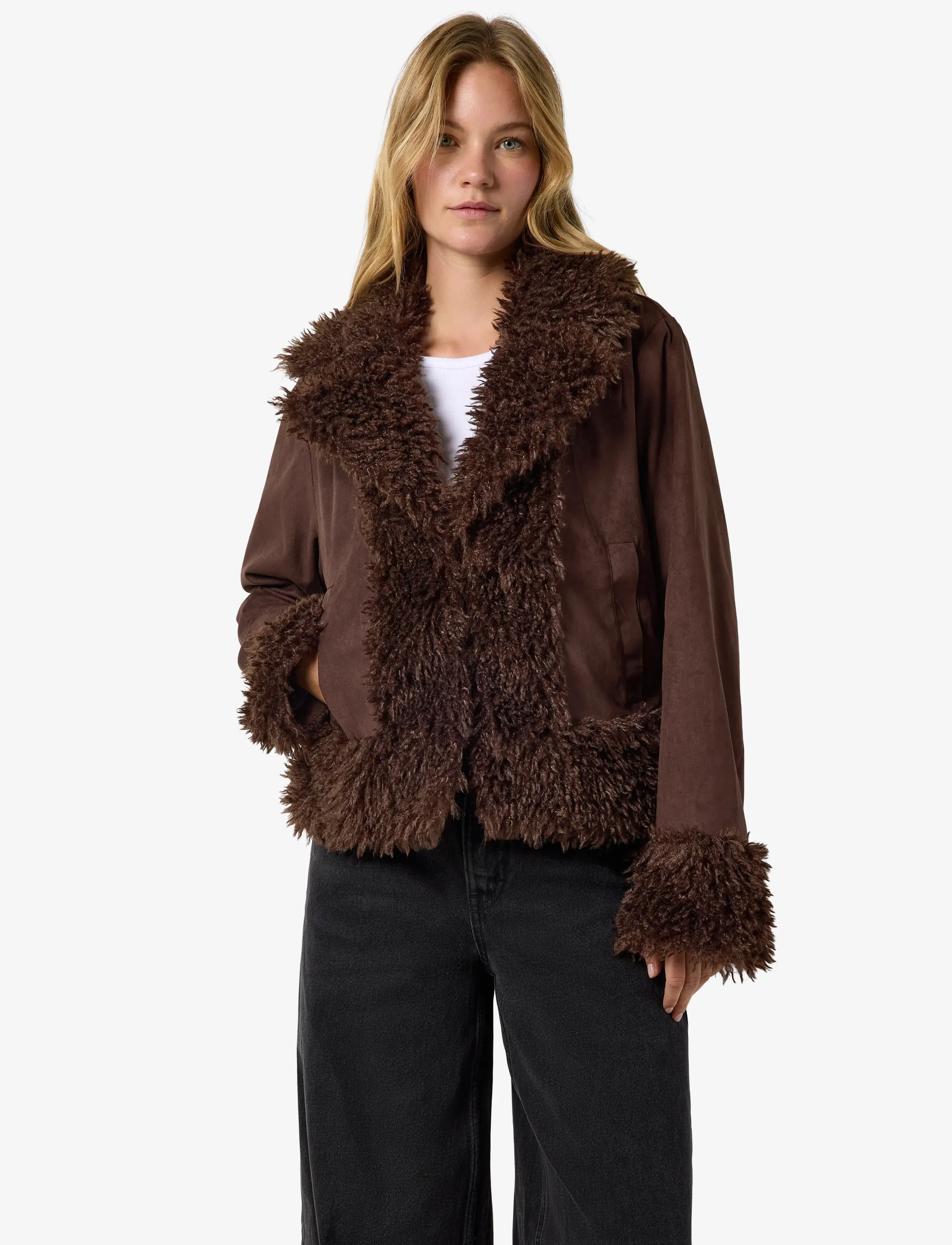 NOISY MAY NMANNIE PENNY LANE JACKET - Kläder - DEMITASSE / brown