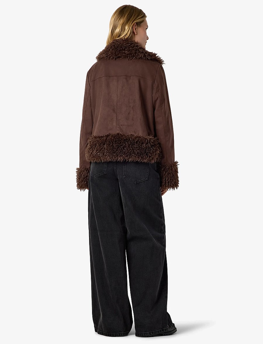 NOISY MAY - NMANNIE PENNY LANE JACKET - fuskpäls - demitasse - 4