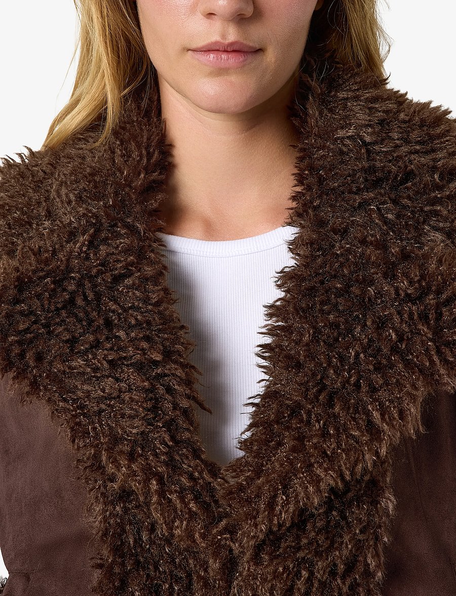 NOISY MAY - NMANNIE PENNY LANE JACKET - fuskpäls - demitasse - 5