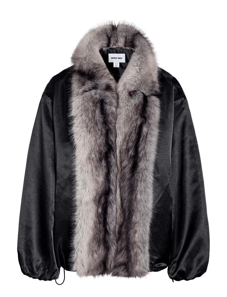 NOISY MAY - NMIVY CONTRAST COLLAR LOOSE BOMBER - bomberjacken - black - 1