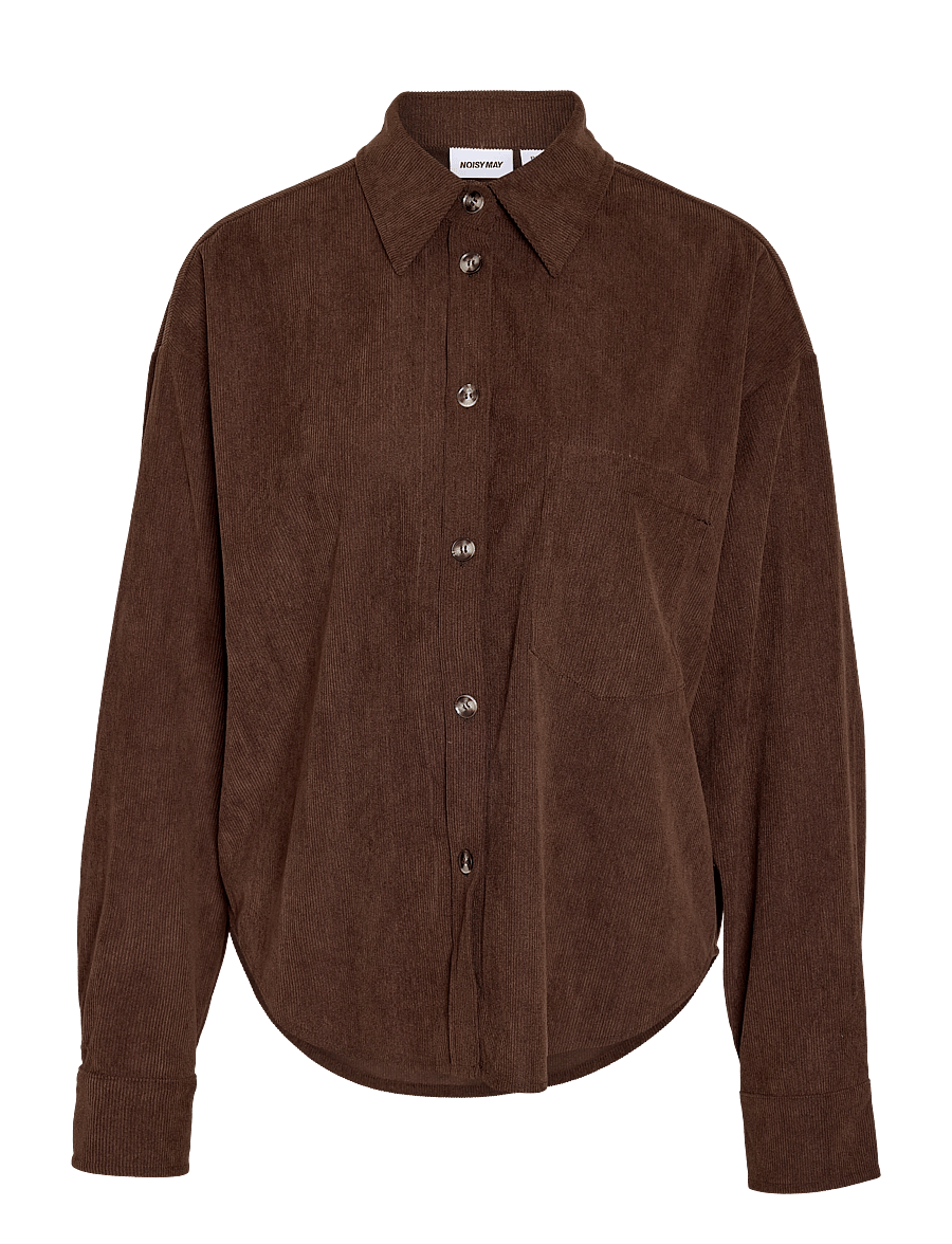 NOISY MAY - NMCARON L/S CORDUROY SHACKET - vårjackor - chocolate brown - 1
