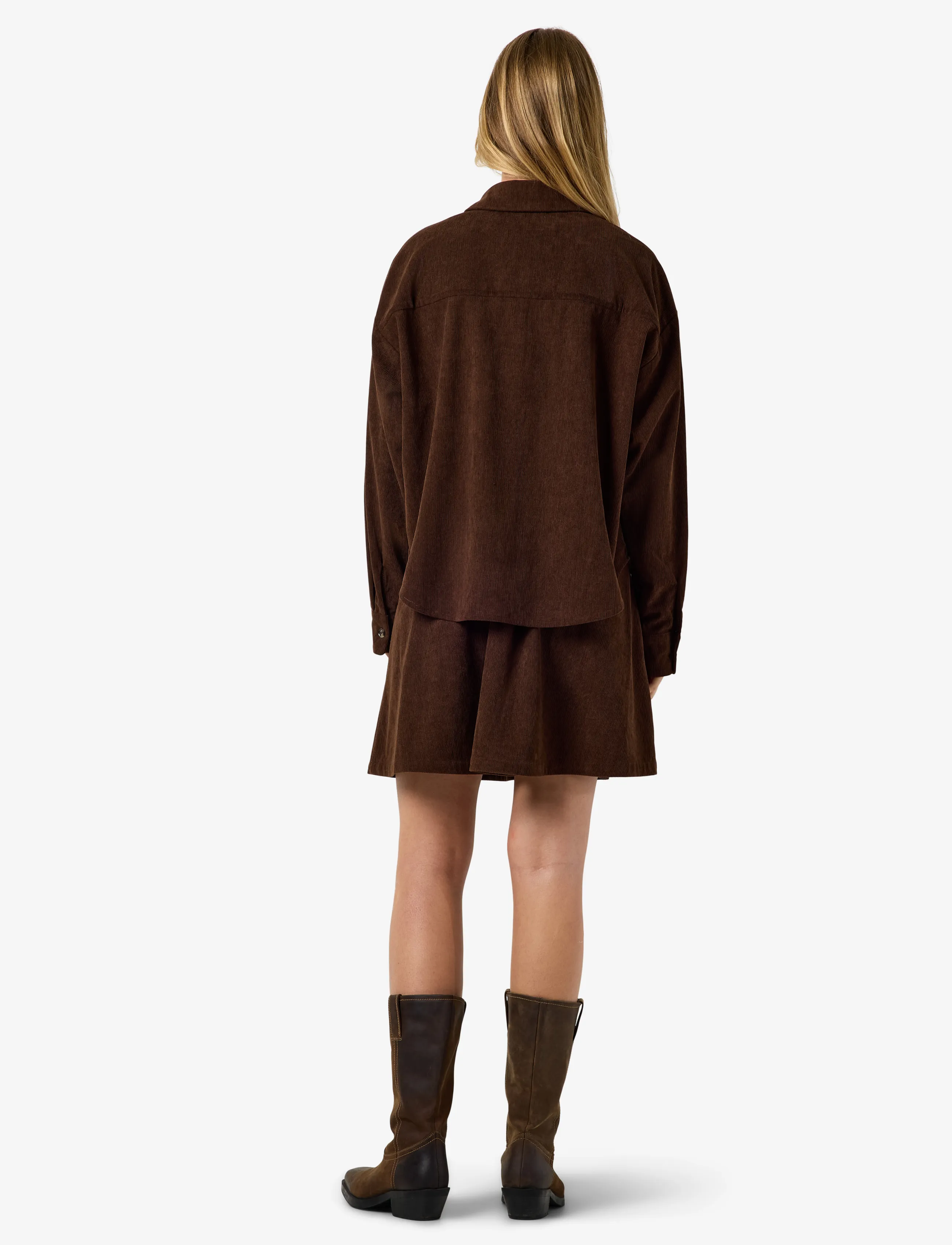 NOISY MAY - NMCARON L/S CORDUROY SHACKET - frühlingsjacken - chocolate brown - 4
