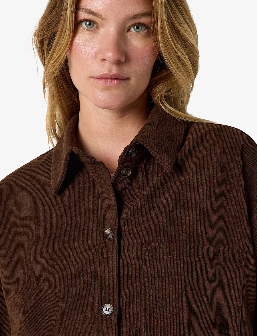 NOISY MAY - NMCARON L/S CORDUROY SHACKET - vårjackor - chocolate brown - 5