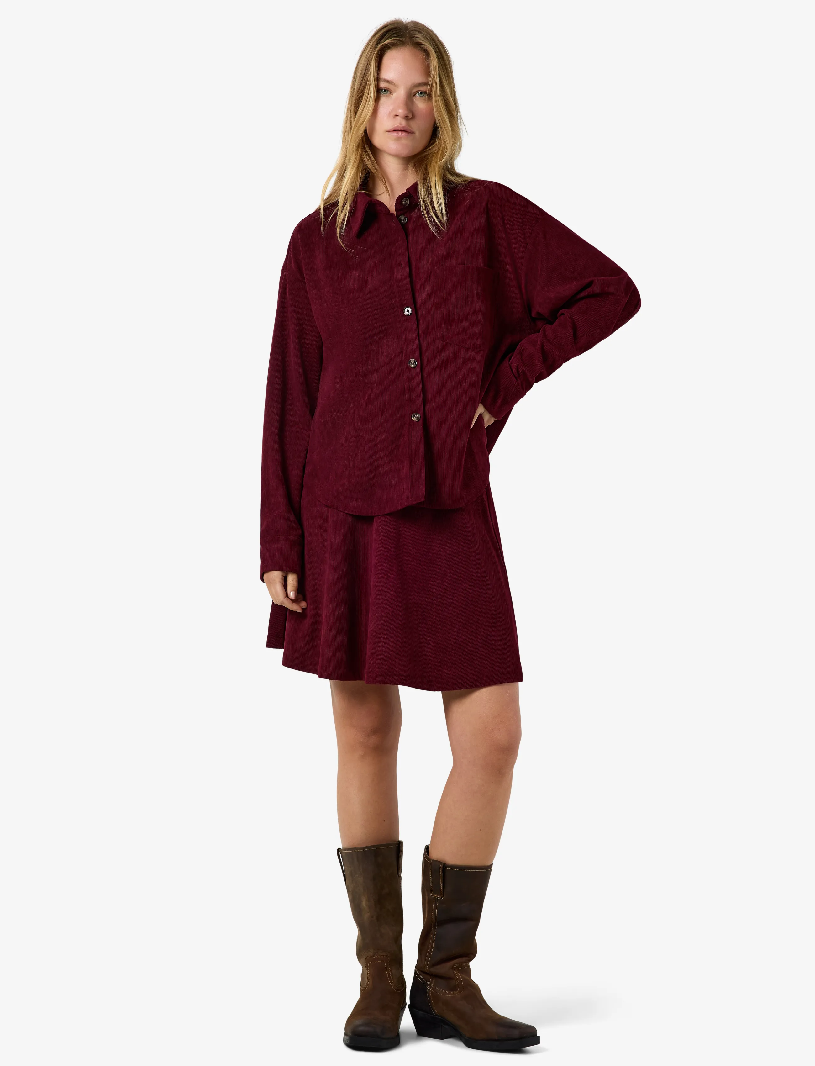 NOISY MAY - NMCARON L/S CORDUROY SHACKET - frühlingsjacken - fig - 3