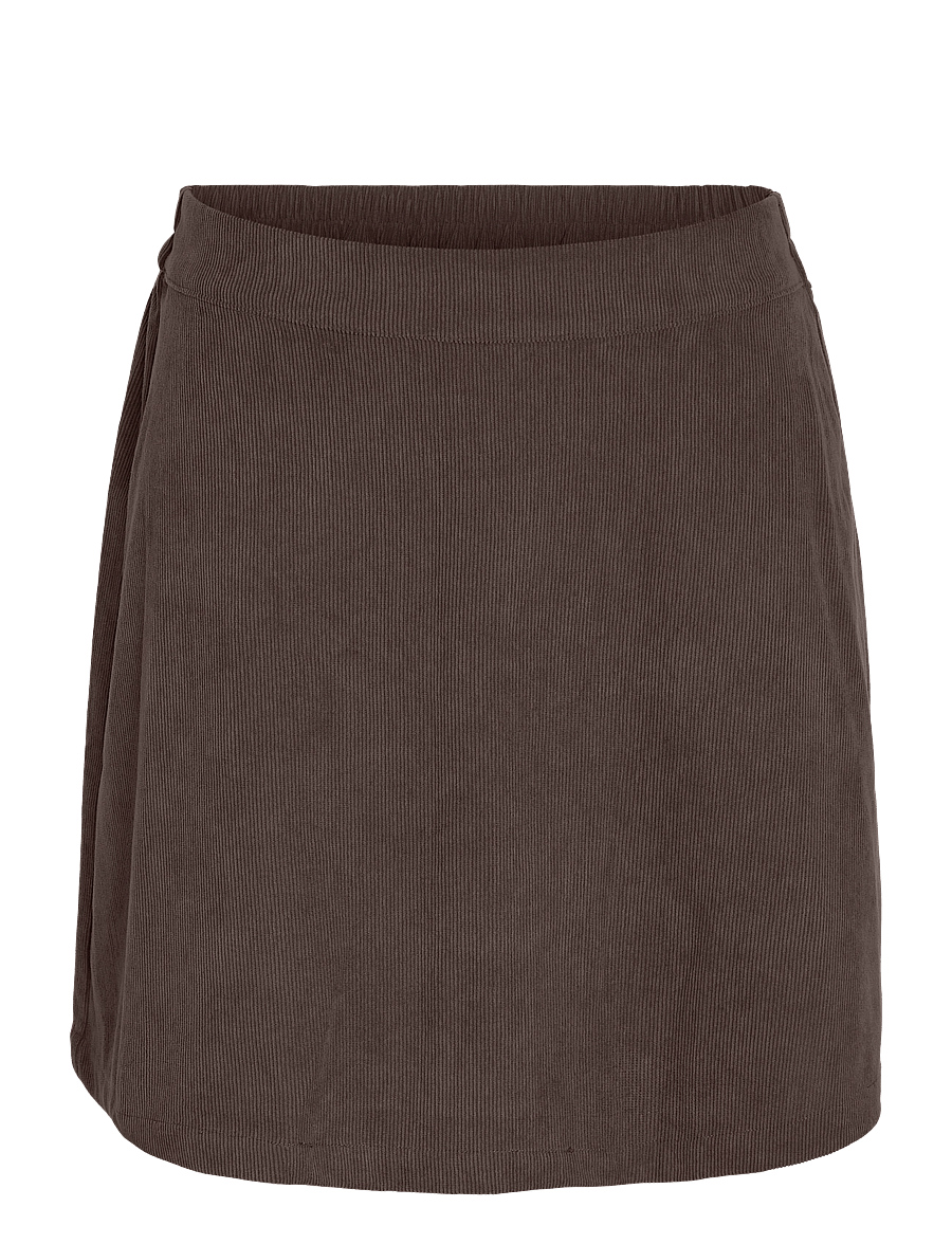 NOISY MAY - NMCARON MW CORDUROY ELASTIC SKIRT - short skirts - chocolate brown - 1