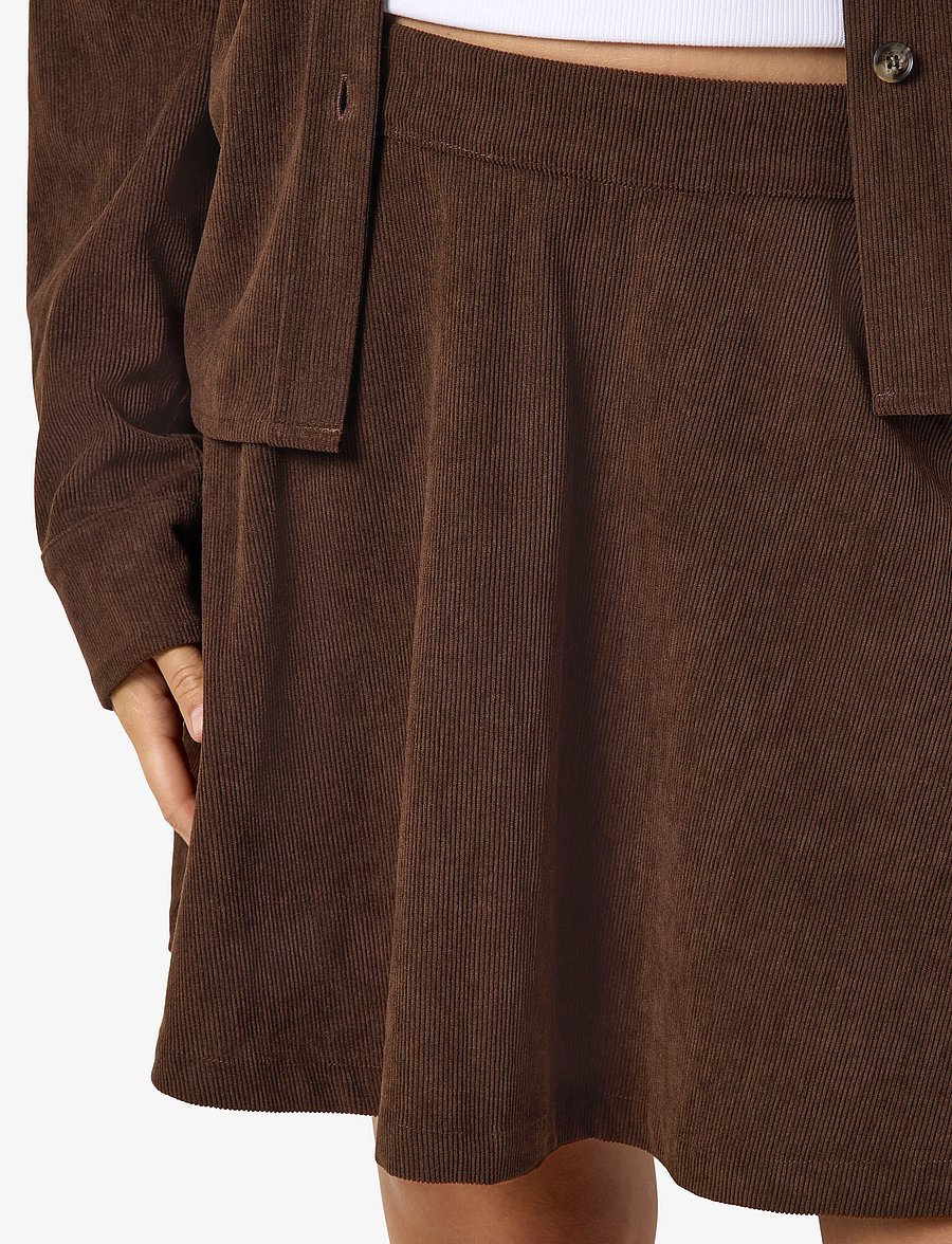 NOISY MAY - NMCARON MW CORDUROY ELASTIC SKIRT - short skirts - chocolate brown - 5