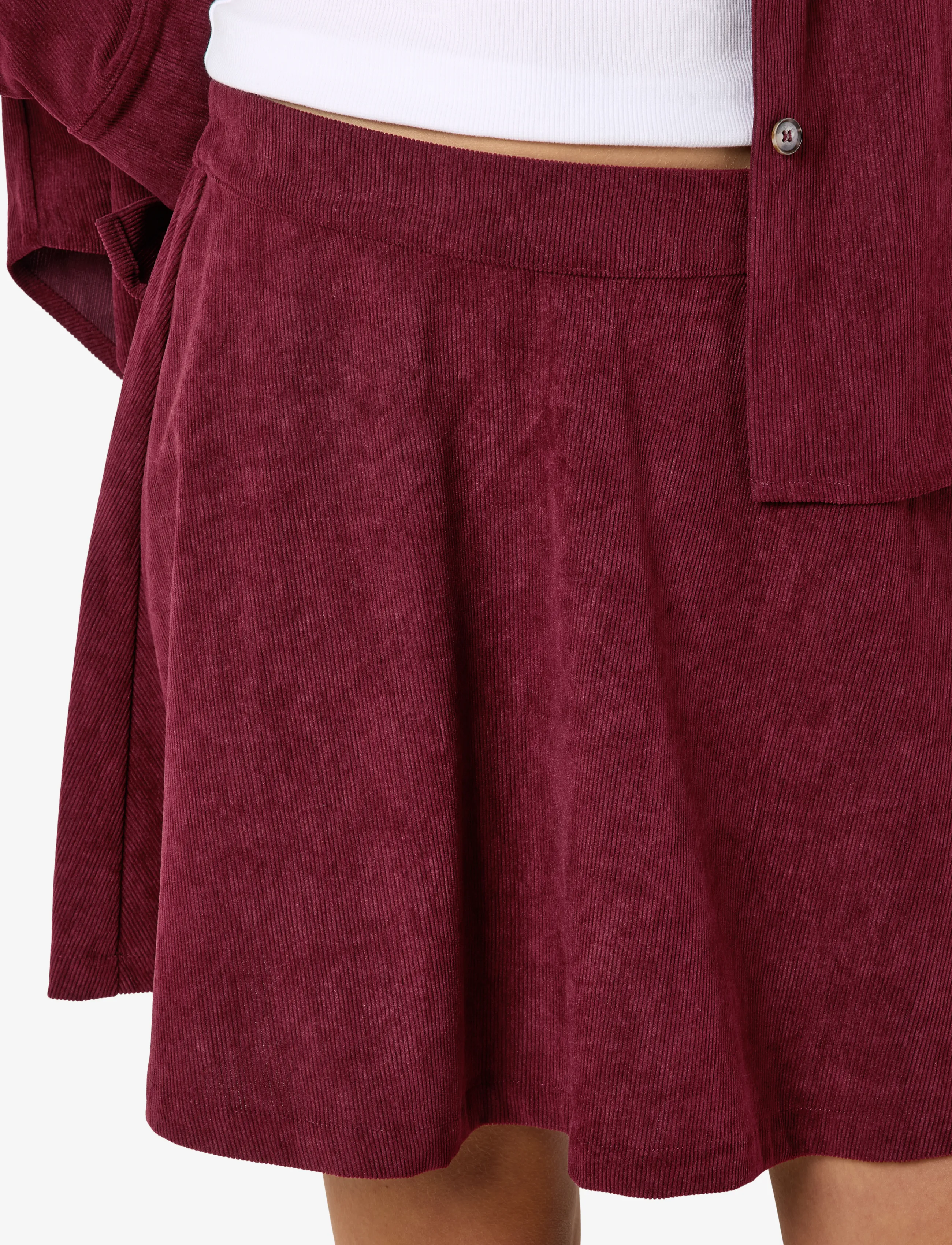 NOISY MAY - NMCARON MW CORDUROY ELASTIC SKIRT - kurze röcke - fig - 5