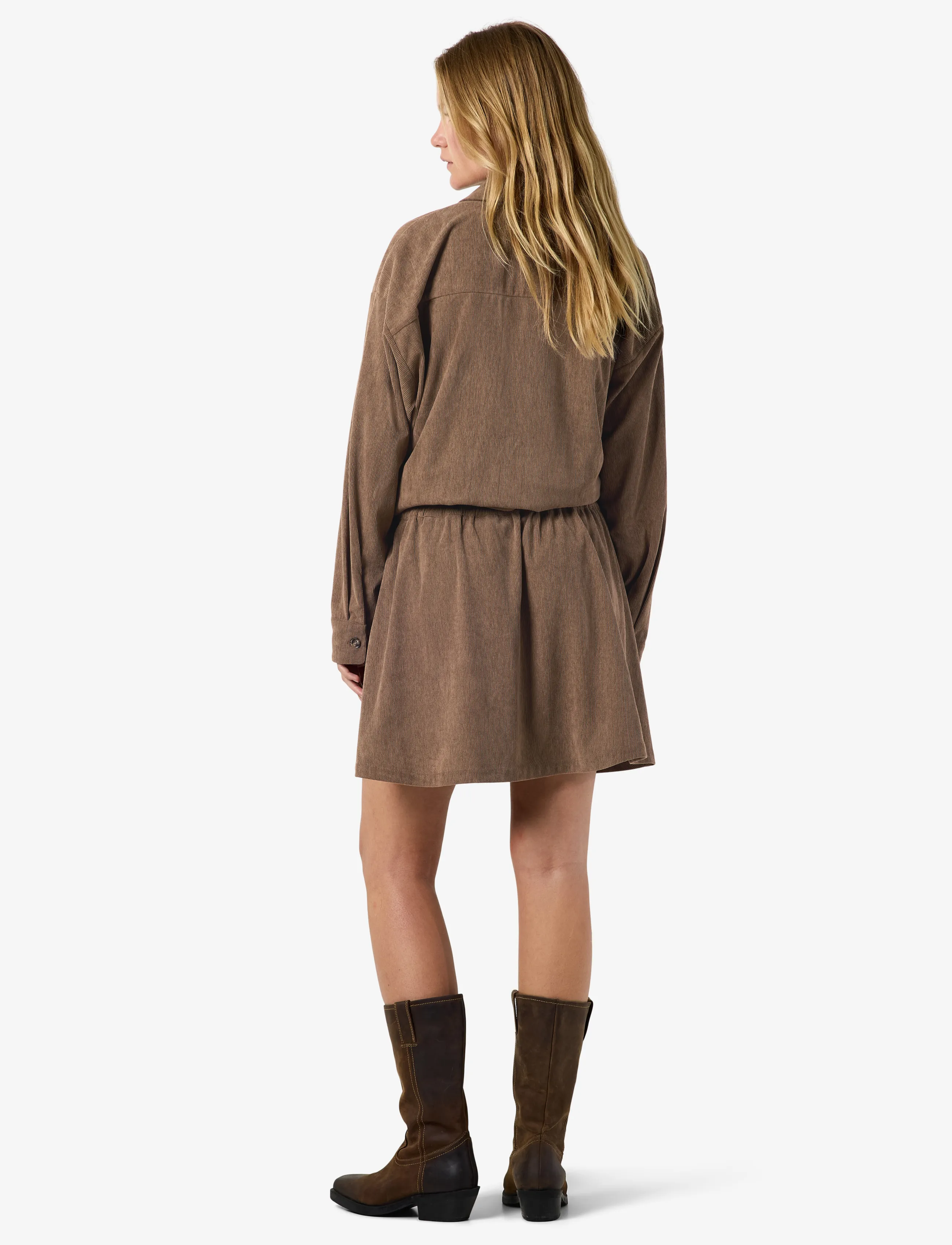 NOISY MAY - NMCARON MW CORDUROY ELASTIC SKIRT - kurze röcke - morel - 4
