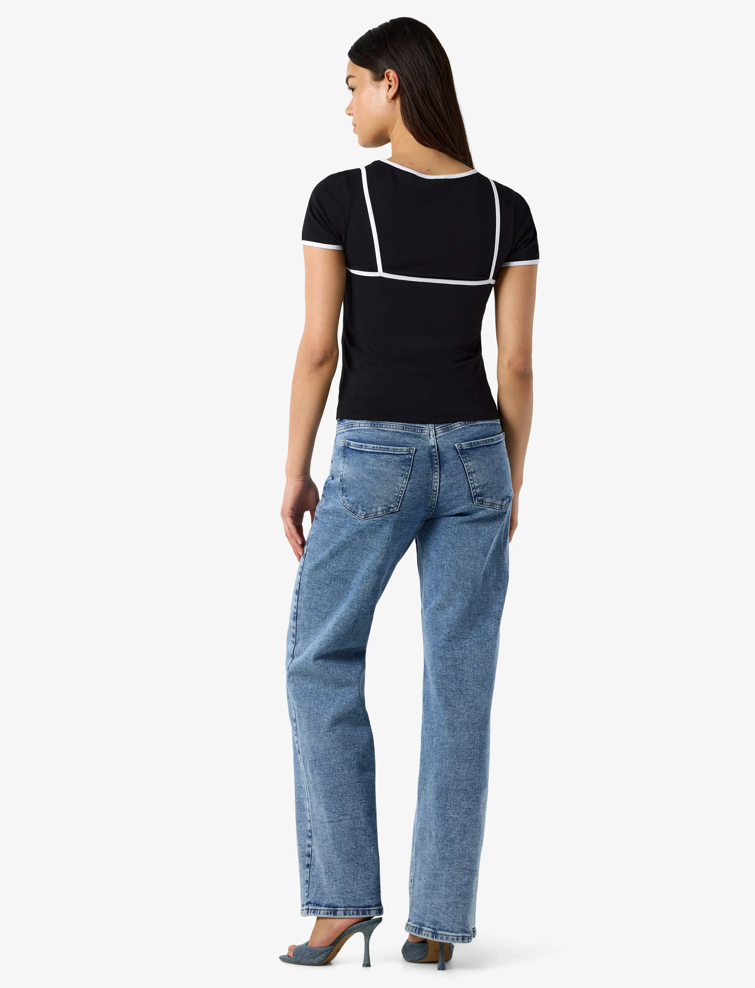 NOISY MAY - NMKERRY S/S DOUBLE LAYER TOP /TNT14 - lowest prices - black - 3