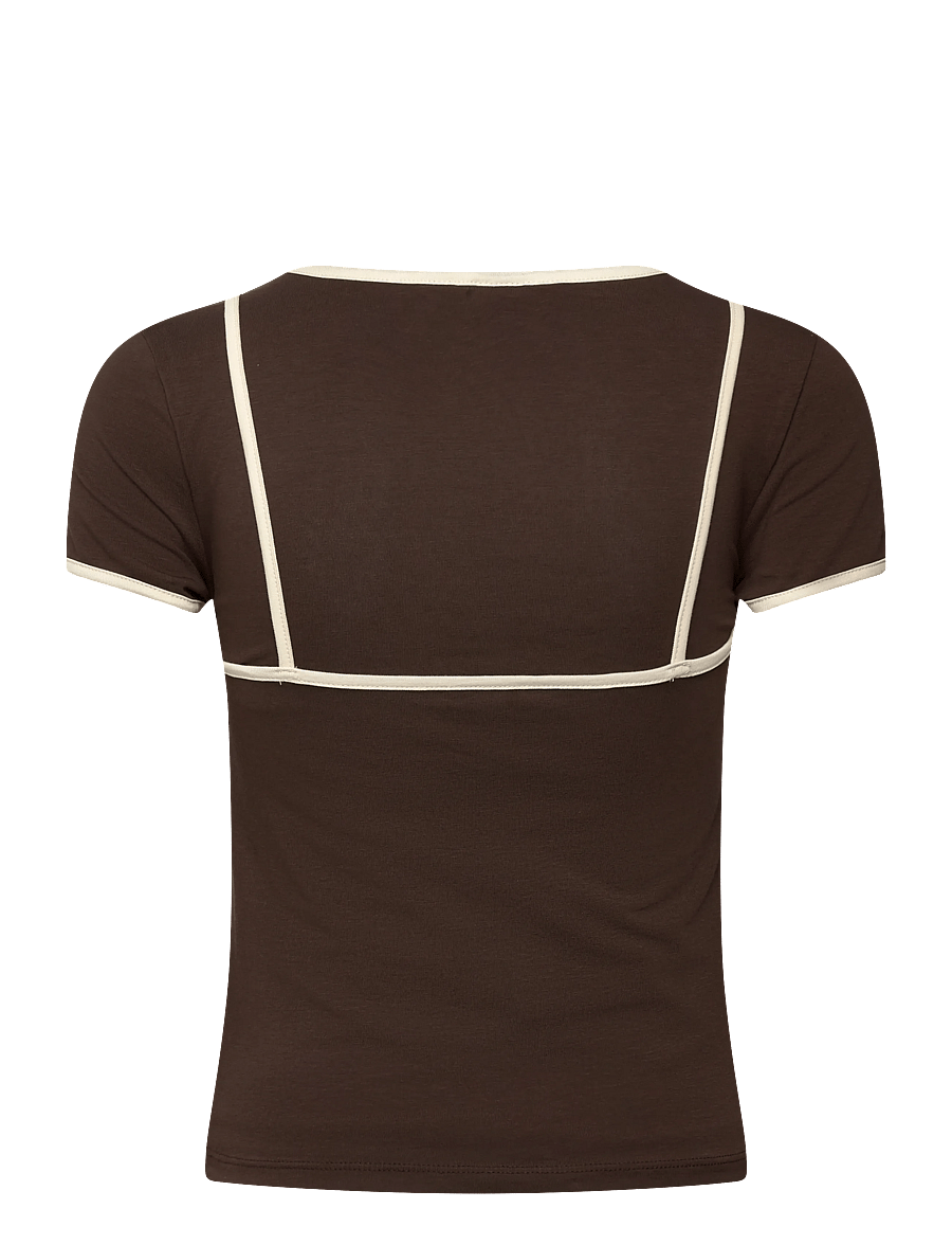 NOISY MAY - NMKERRY S/S DOUBLE LAYER TOP /TNT14 - t-shirts - demitasse - 1