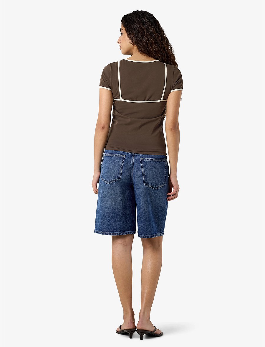 NOISY MAY - NMKERRY S/S DOUBLE LAYER TOP /TNT14 - t-shirts - demitasse - 3