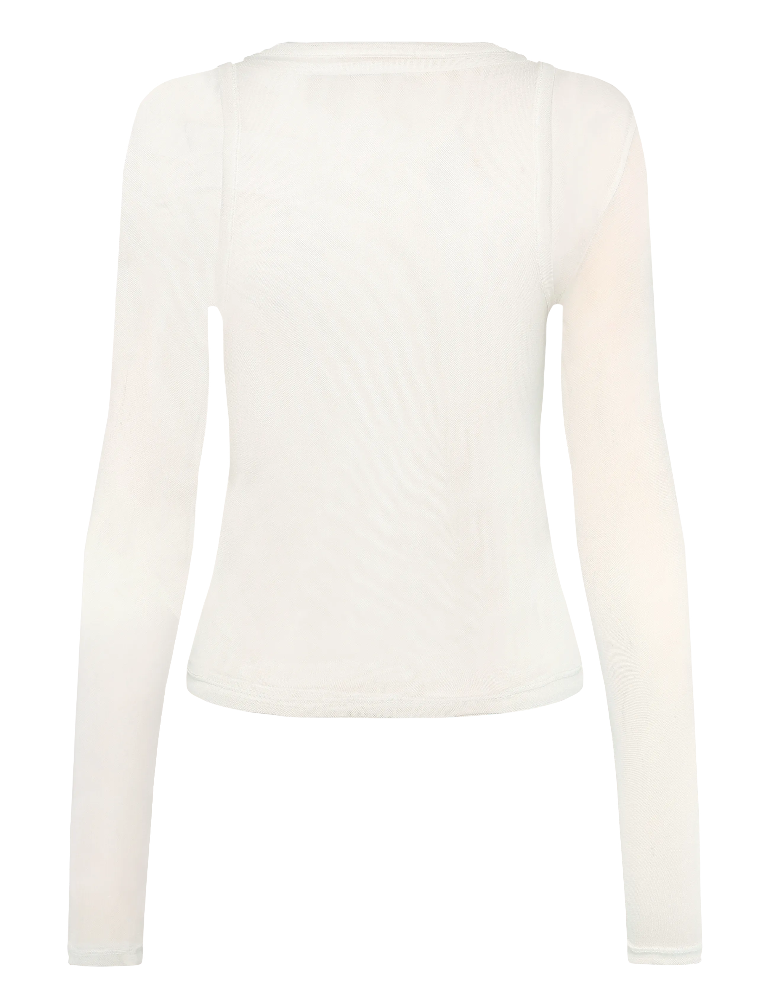 NOISY MAY - NMJUDITH L/S DOUBLELAYER MESH TOP TNT/14 - långärmade toppar - bright white - 2