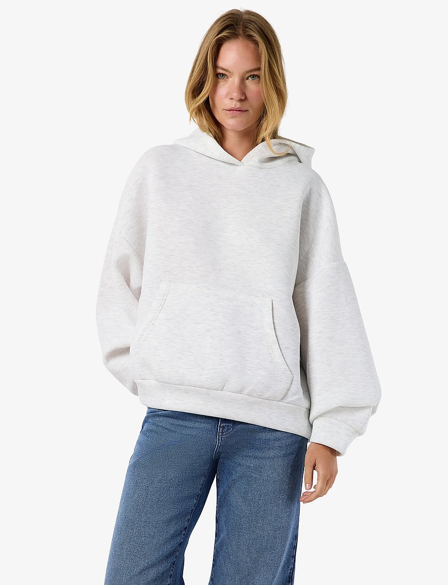 NOISY MAY - NMWEEK SCUBA OVERSIZED HOODIE JERSEY - kapuzenpullover - light grey melange - 0
