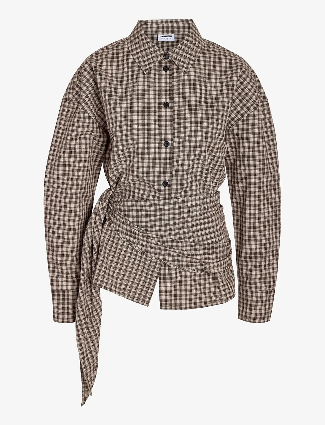 NOISY MAY - NMKILAH L/S SCARFSHIRT - langärmlige hemden - oatmeal - 1