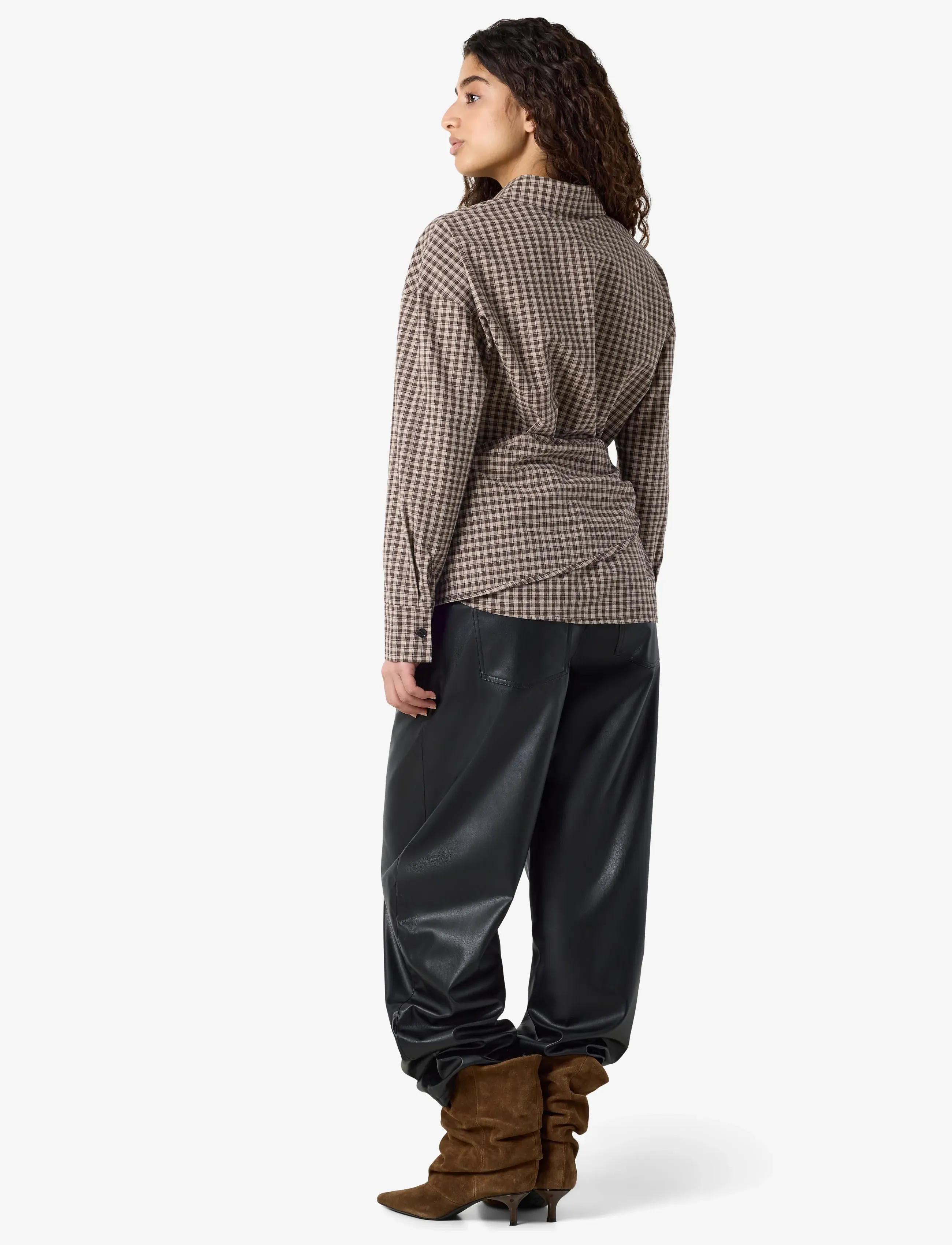 NOISY MAY - NMKILAH L/S SCARFSHIRT - långärmade skjortor - oatmeal - 4