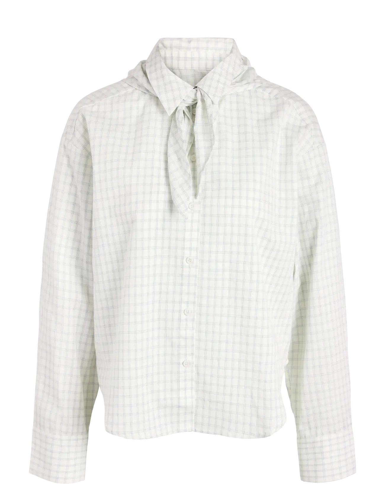 NOISY MAY NMPAULIE L/S BUTTON  SCARF SHIRT TNT/17 - Palaidinės ir marškiniai - BIRCH / cream