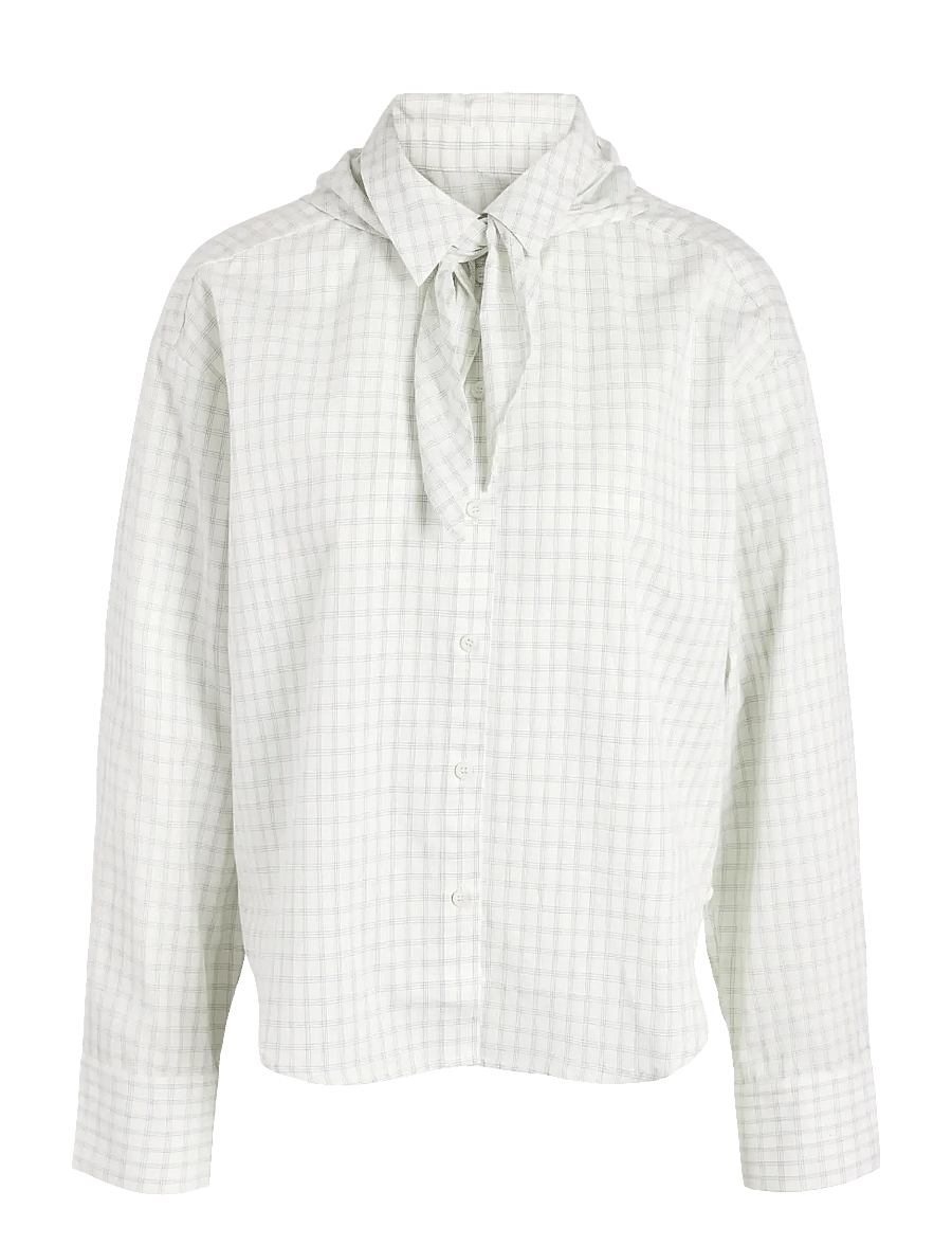 NOISY MAY - NMPAULIE L/S BUTTON SCARF SHIRT TNT/17 - langärmlige hemden - birch - 1