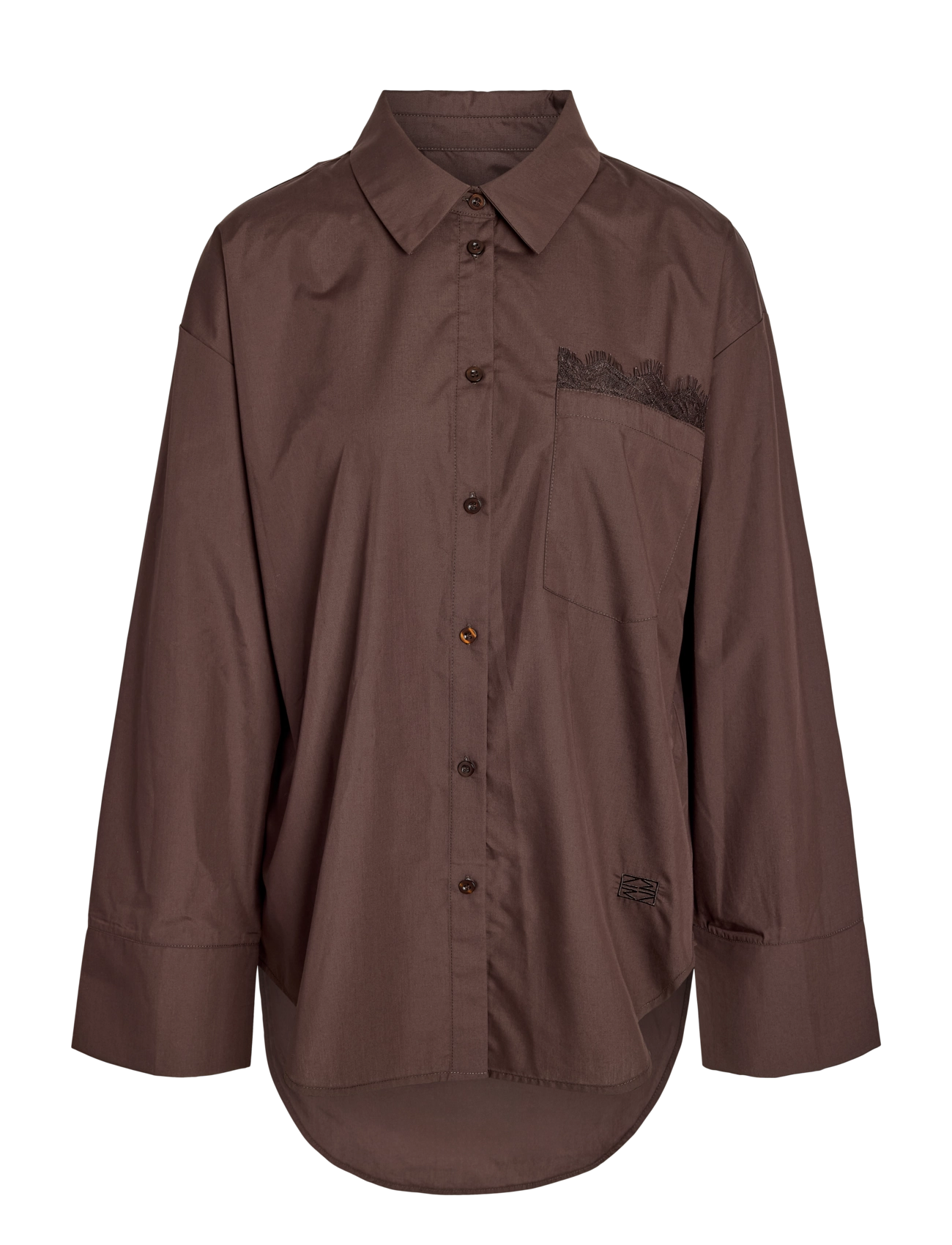 NOISY MAY NMFRIDA L/S BUTTON LACE SHIRT TNT/17 - Skjorter - PUCE / brown