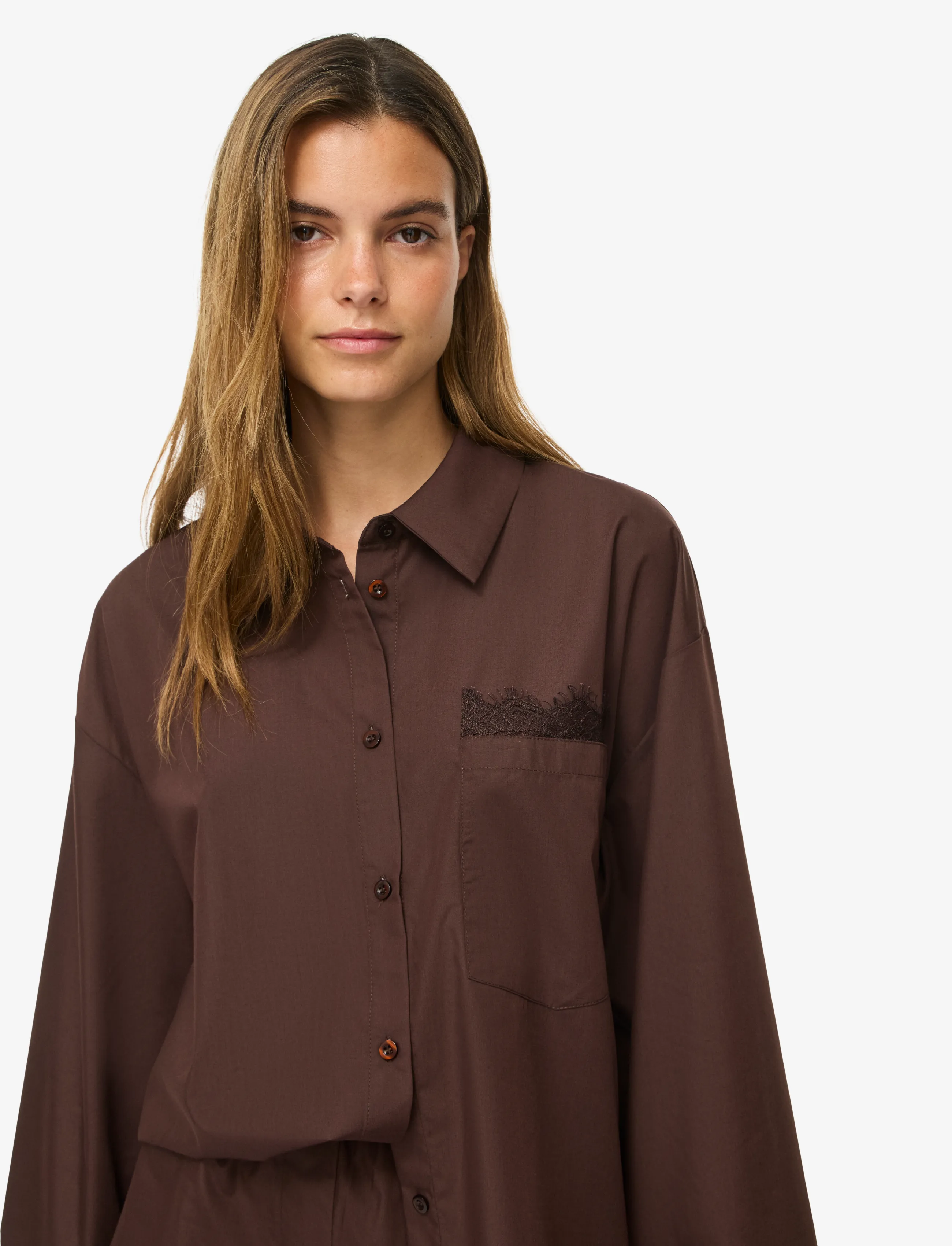 NOISY MAY Nmfrida L/S Button Lace Shirt Tnt/17 skjortor dam – bild 6