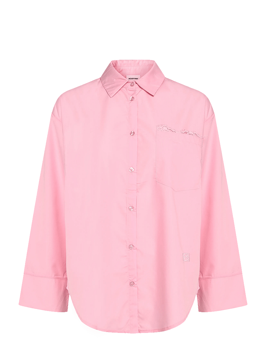 NOISY MAY - NMFRIDA L/S BUTTON LACE SHIRT TNT/17 - langärmlige hemden - romance rose - 1