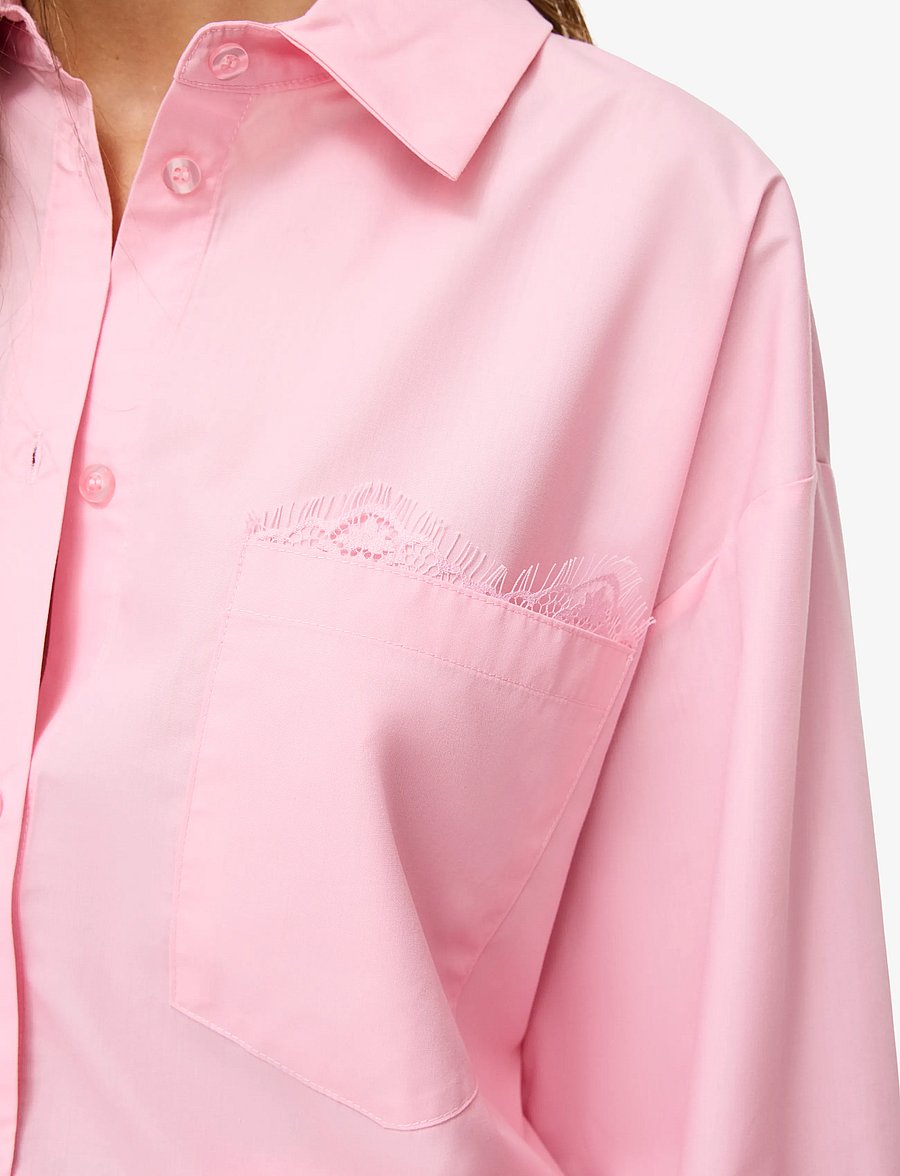 NOISY MAY - NMFRIDA L/S BUTTON LACE SHIRT TNT/17 - langärmlige hemden - romance rose - 5