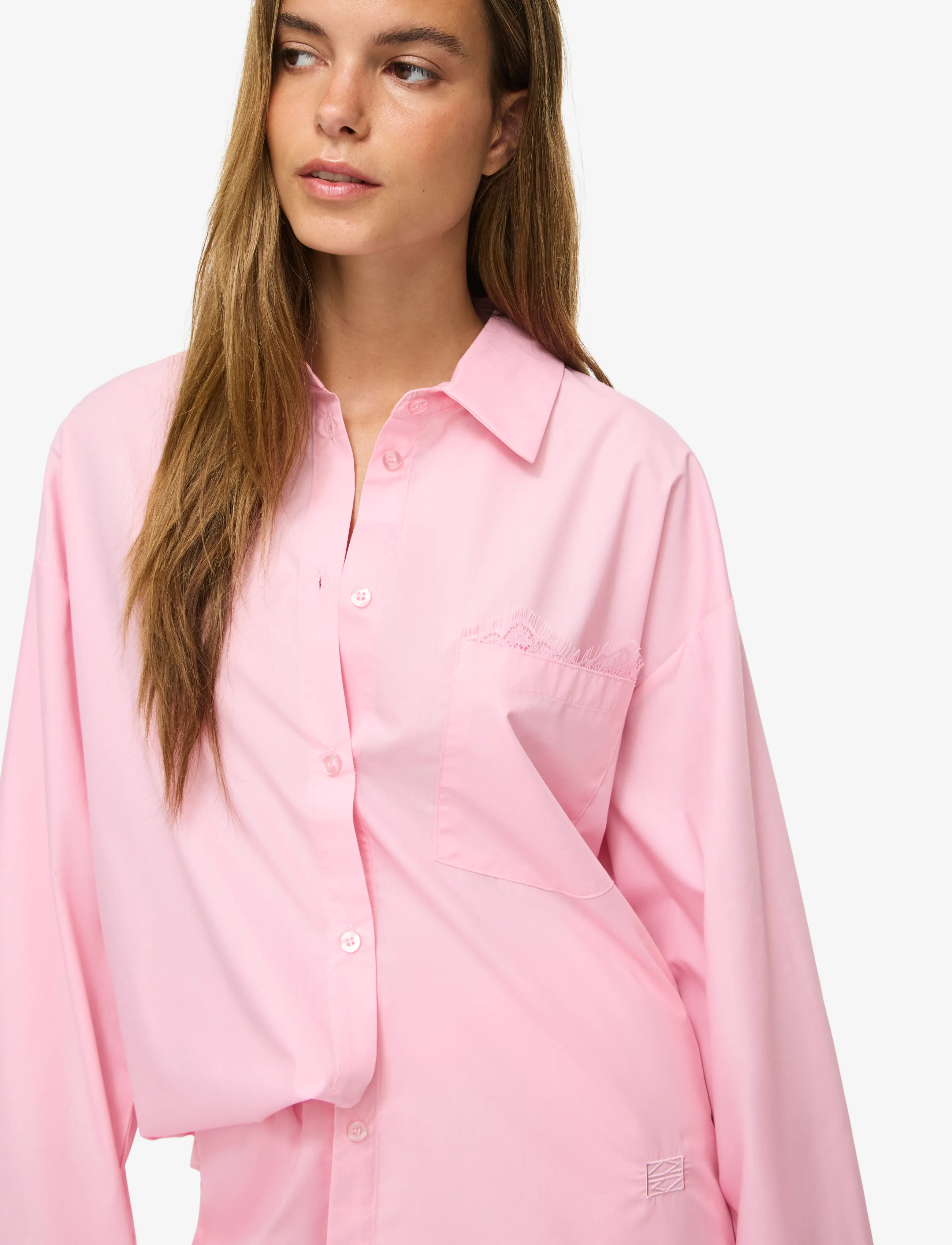 NOISY MAY Nmfrida L/S Button Lace Shirt Tnt/17 skjortor dam – bild 5