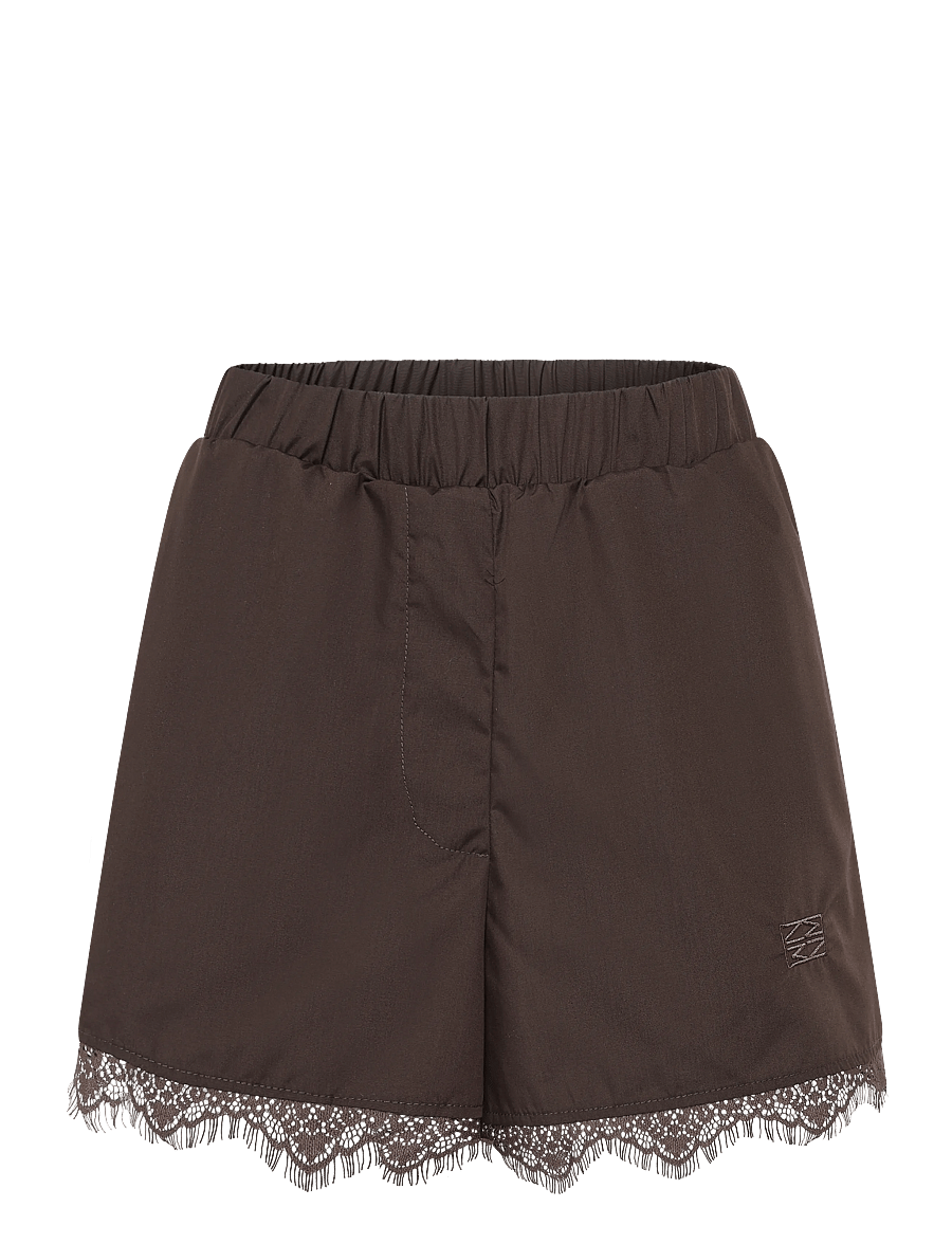 NOISY MAY - NMFRIDA MW LACE SHORTS TNT/17 - vabaaja lühikesed püksid - puce - 1