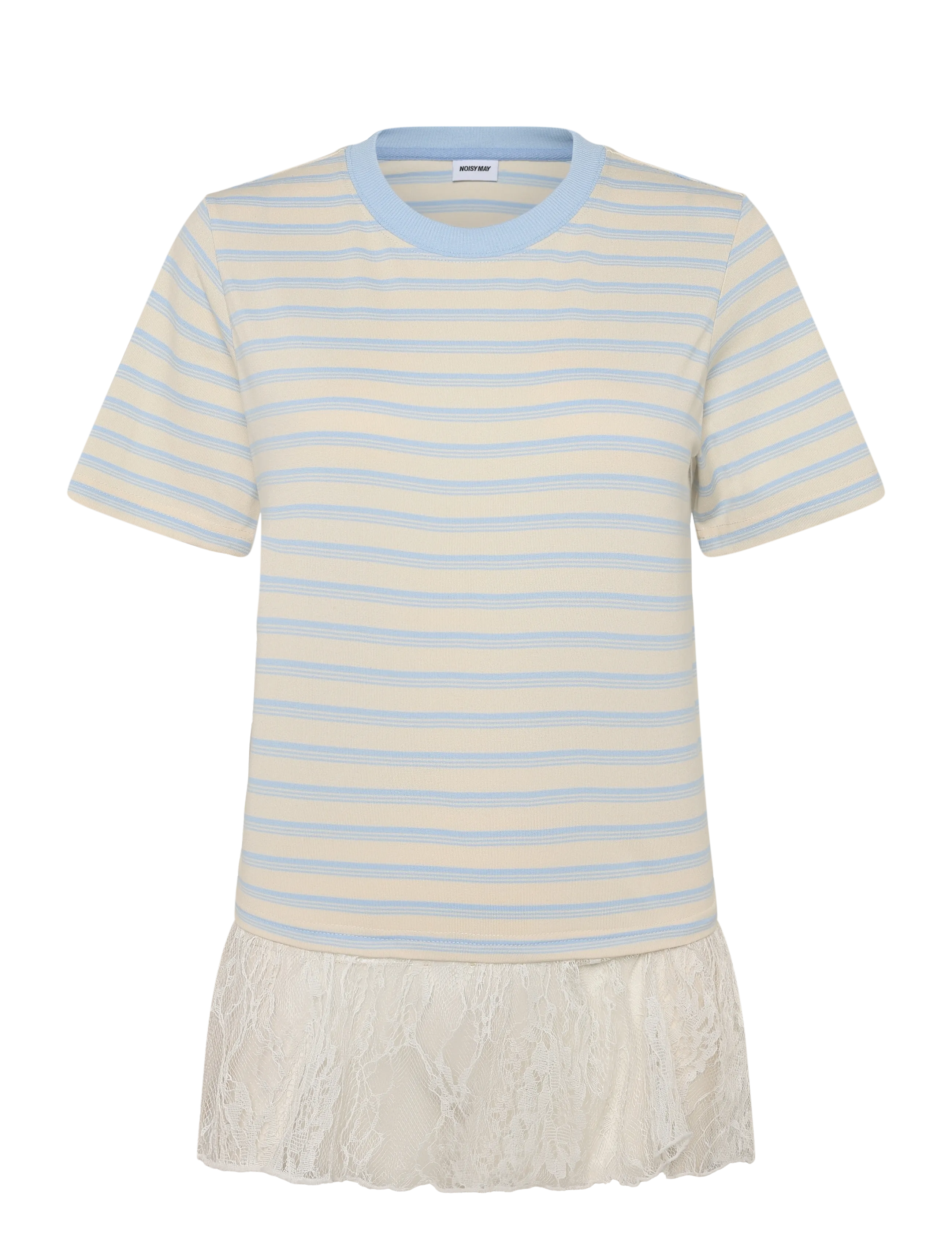 NOISY MAY Nmember Ss Stripe Strickjacke Oberteil Cream - L - Damen