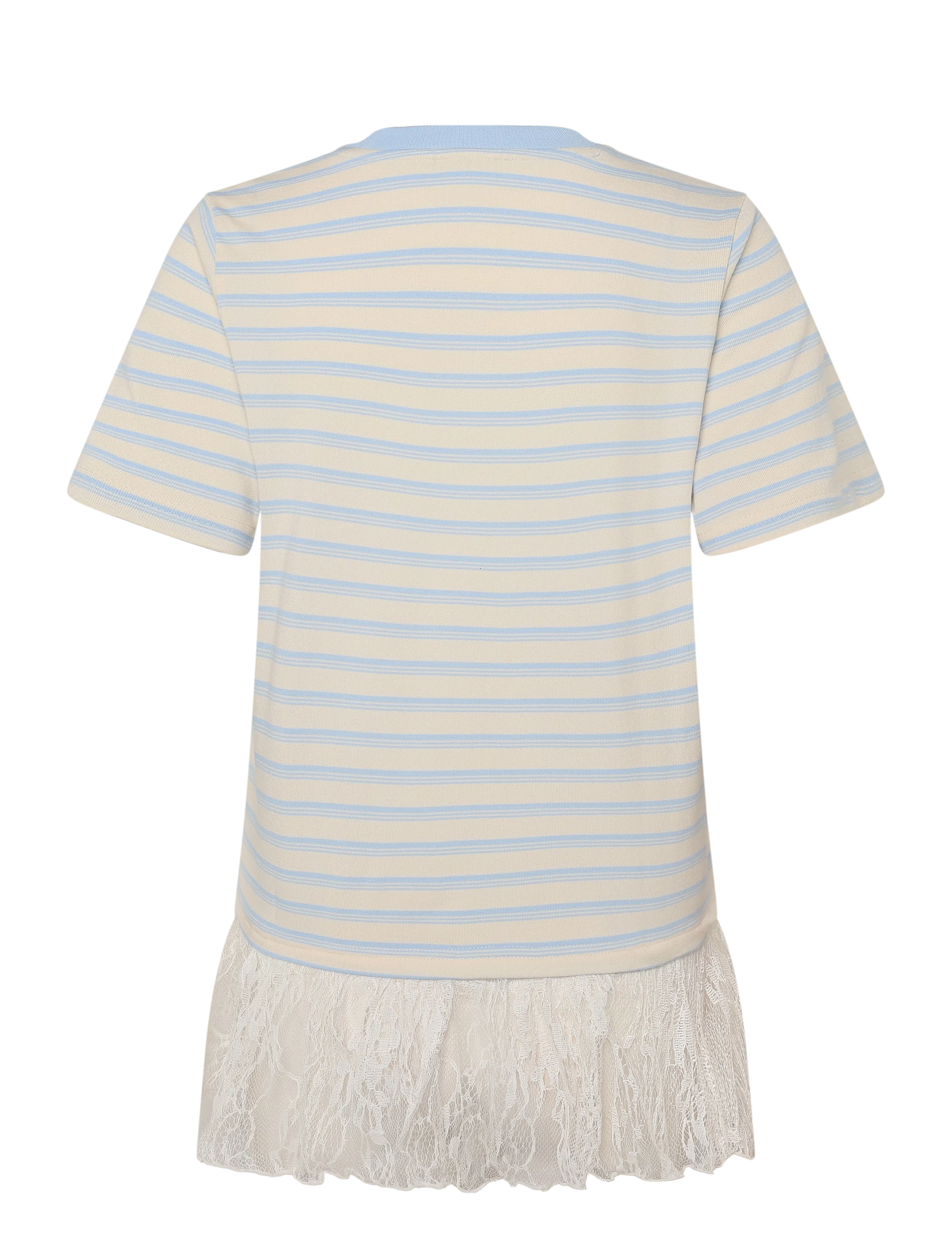 NOISY MAY - NMEMBER SS STRIPE LACE TOP - t-shirts - birch - 2