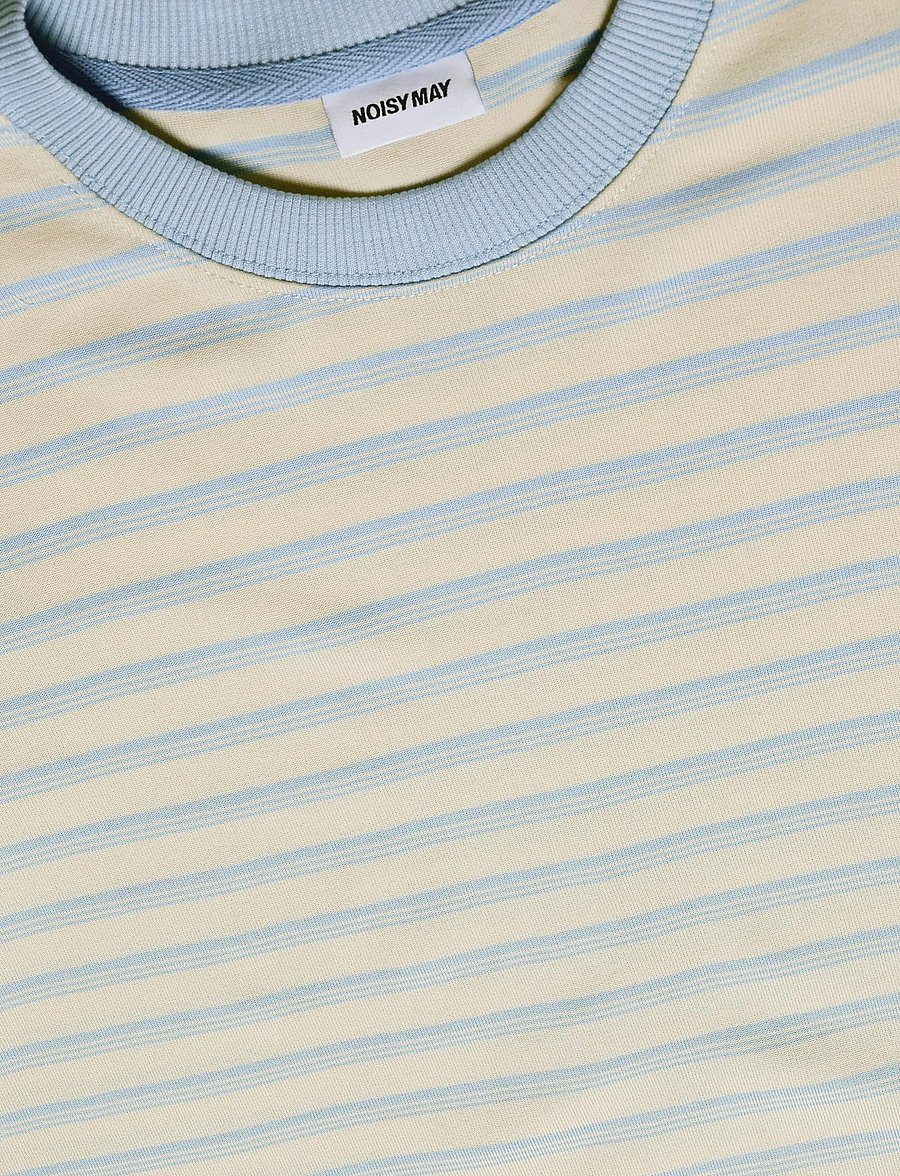 NOISY MAY - NMEMBER SS STRIPE LACE TOP - t-shirts - birch - 5