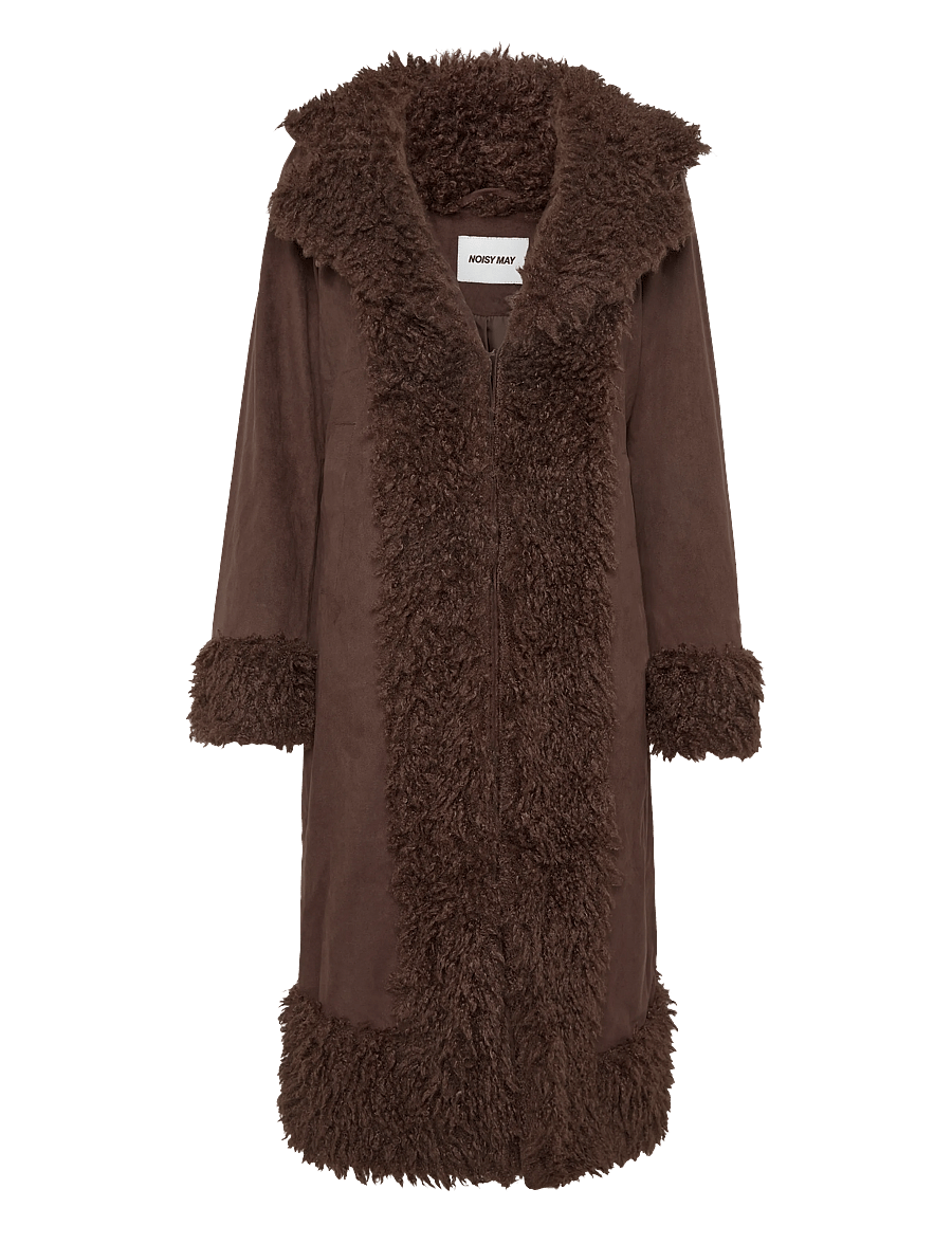 NOISY MAY - NMANNIE PENNY LANE COAT - faux fur - demitasse - 0